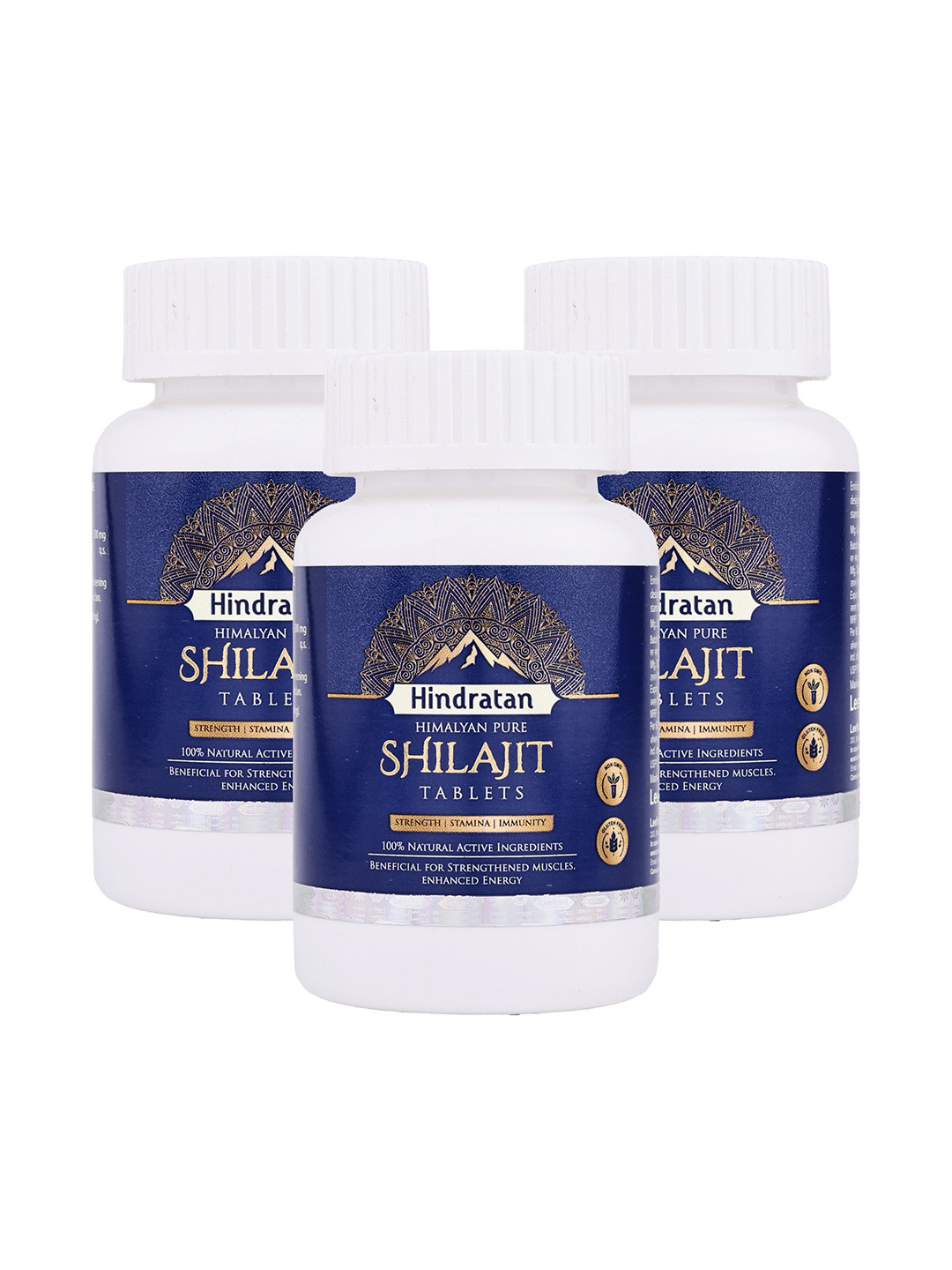 Hindratan Set Of 3 Shilajit Tablets - 60 Tablets Each