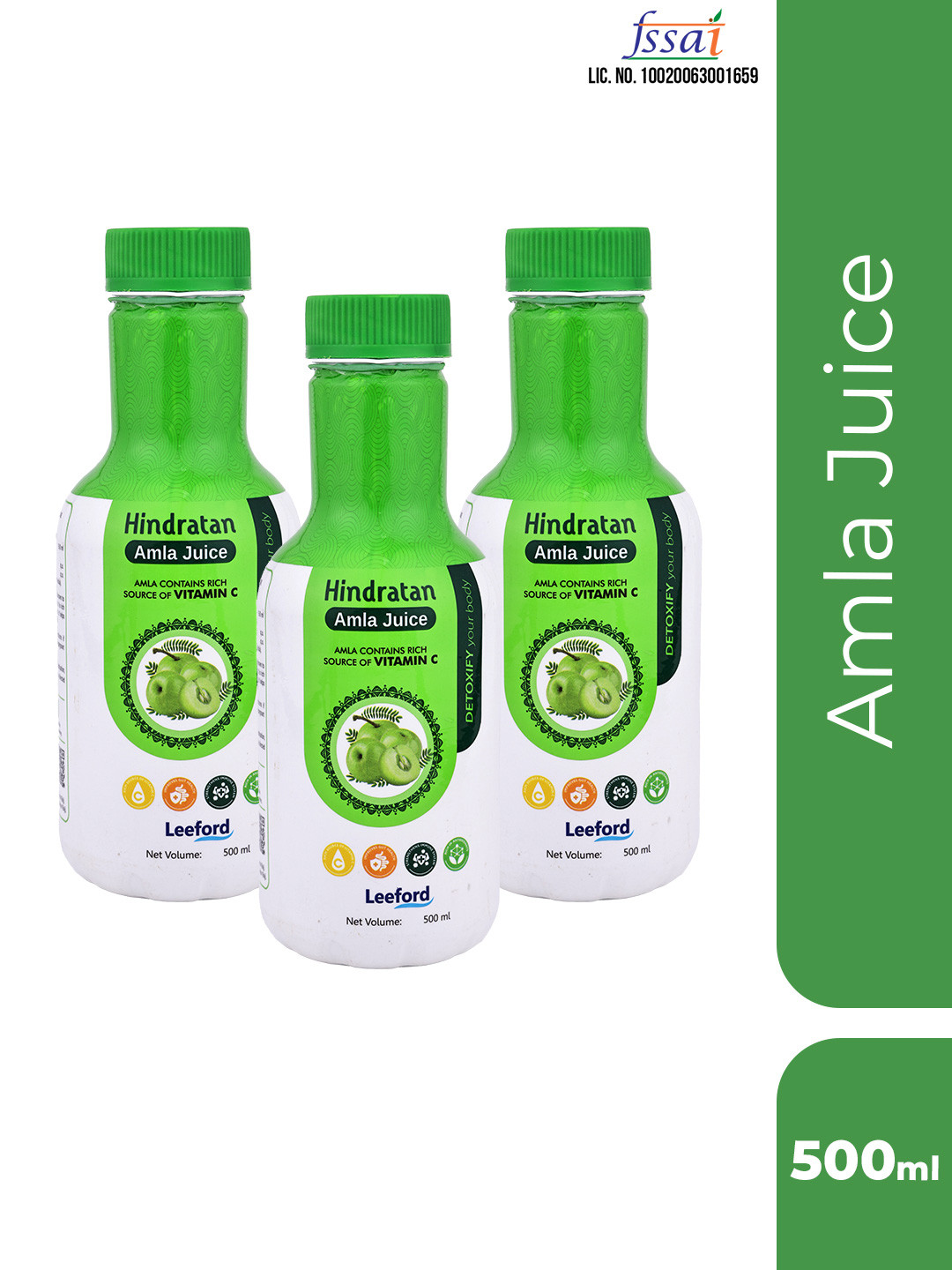 Hindratan Set Of 3 Amla Juice - 500 ml Each