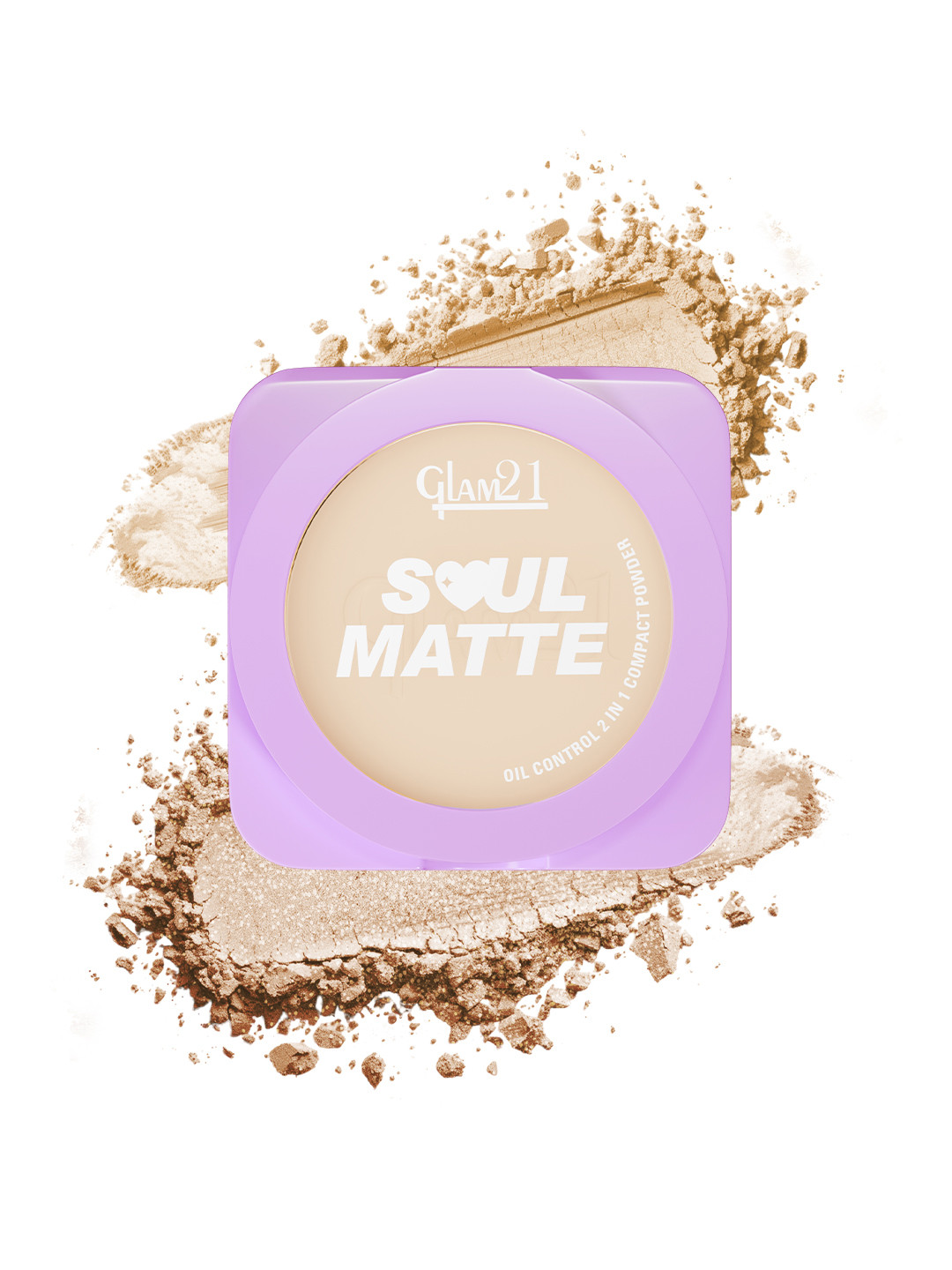 GLAM21 Soul Matte Oil Control 2-In-1 Compact Powder with Hyaluronic Acid - Silk Ivory 01