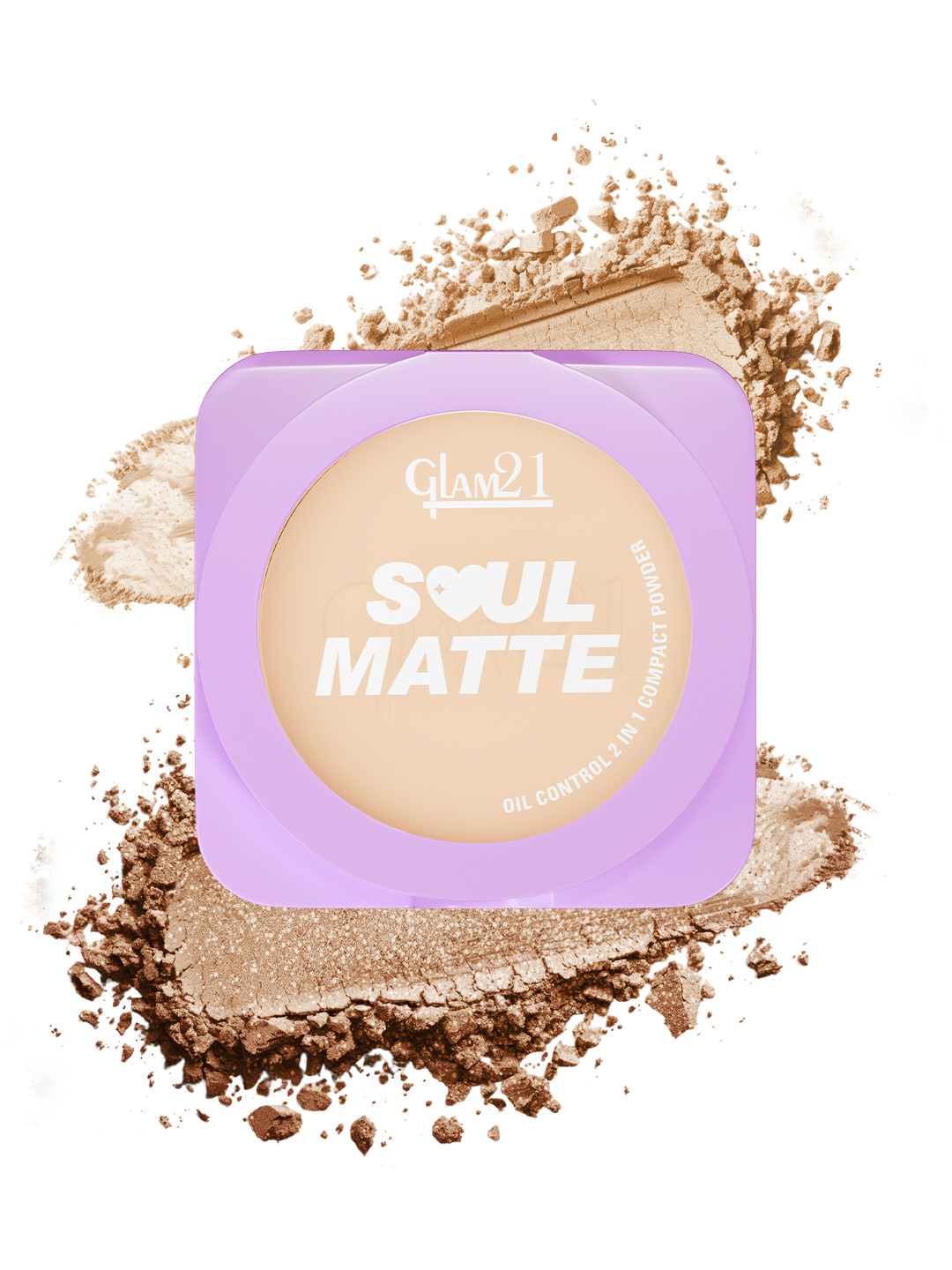 GLAM21 Soul Matte Oil Control 2-In-1 Compact Powder with Hyaluronic Acid - Soft Vanilla 04