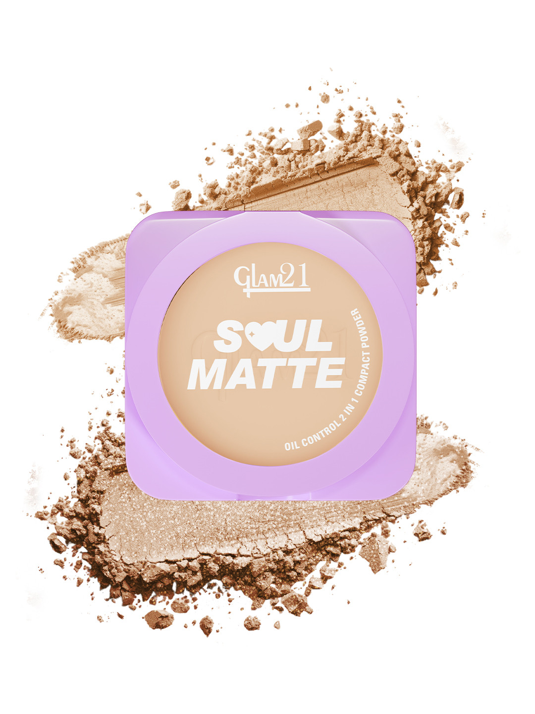 GLAM21 Soul Matte Oil Control 2-In-1 Compact Powder with Hyaluronic Acid - Caramel Glow 03