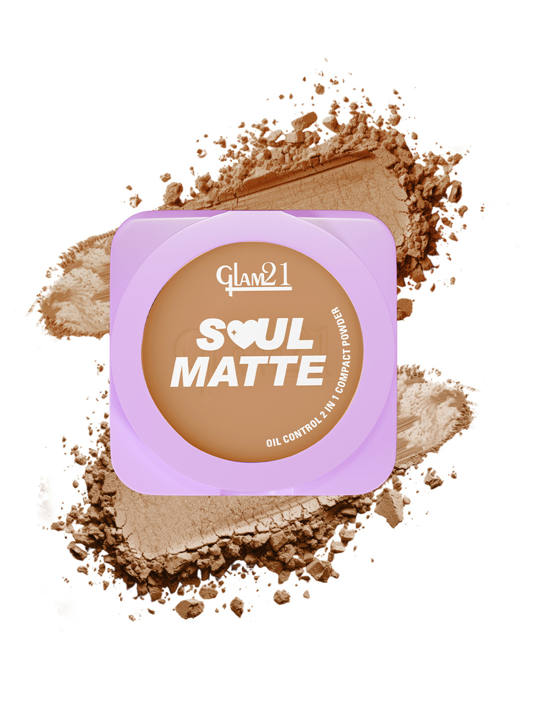 GLAM21 Soul Matte Oil Control 2-In-1 Compact Powder with Squalane - Smokey Walnut 06