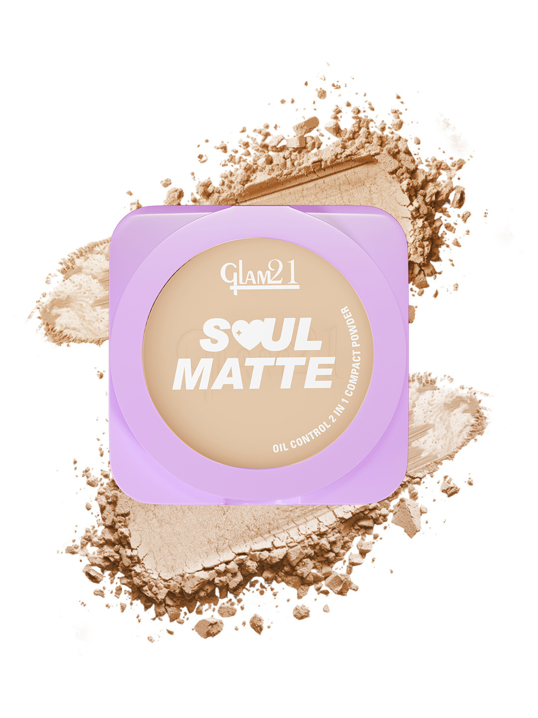 GLAM21 Soul Matte Oil Control 2-In-1 Compact Powder with Hyaluronic Acid - Honey Beige 02