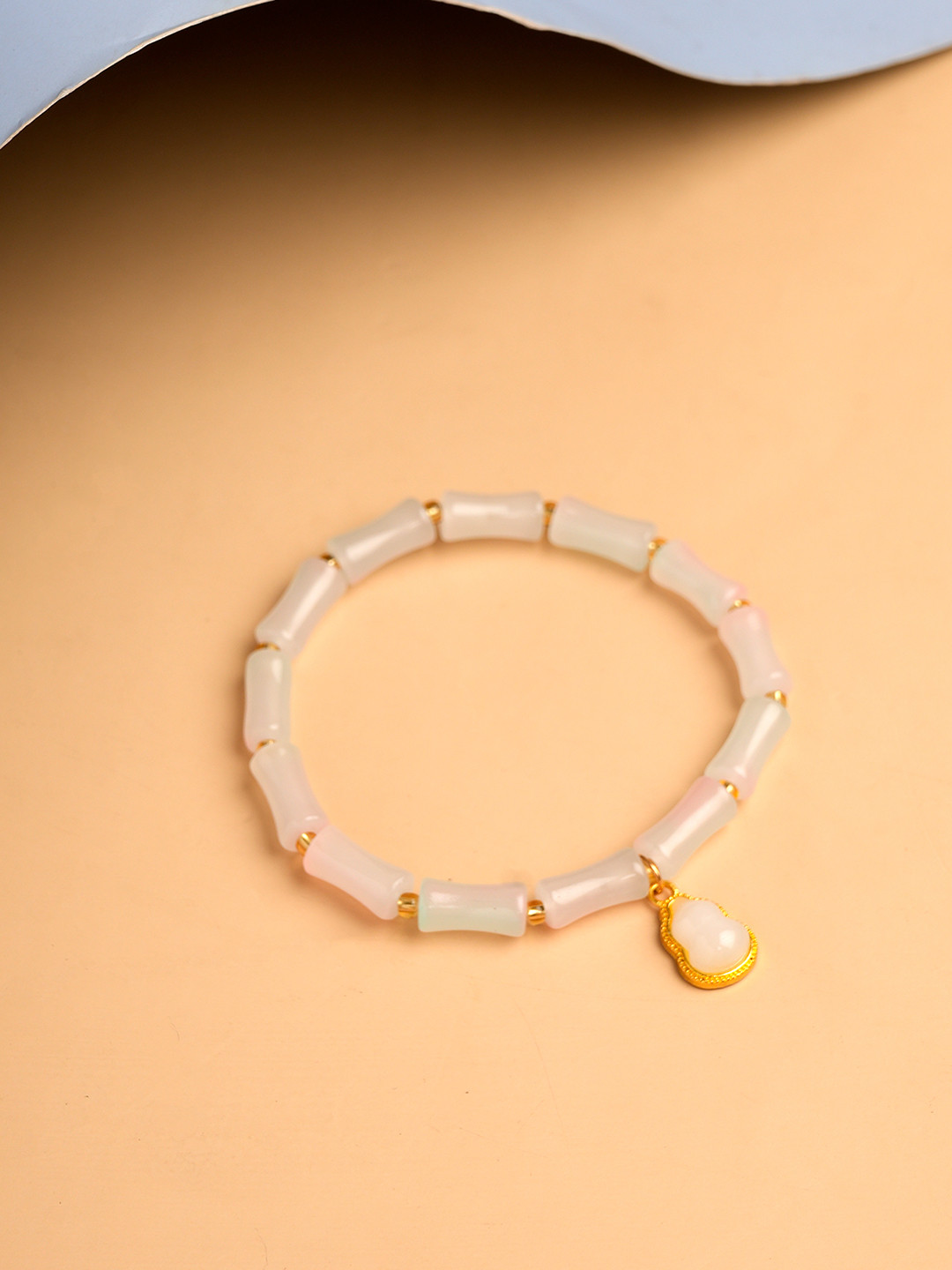 Archies Golden Bamboo Beaded Bracelet