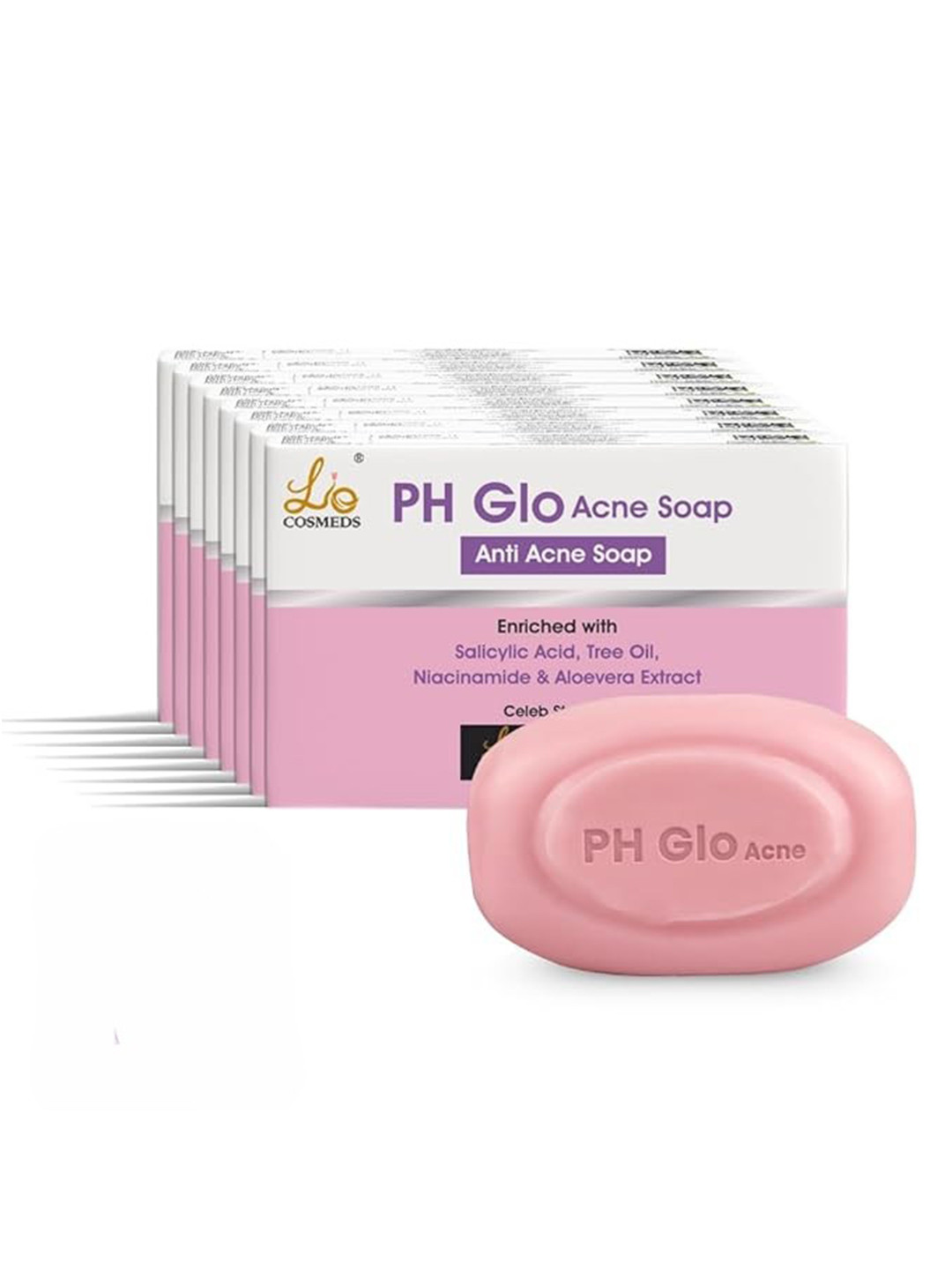 Lio Cosmeds Set Of 8 Anti Acne Bath Soap With Salicylic Acid - 75 g Each
