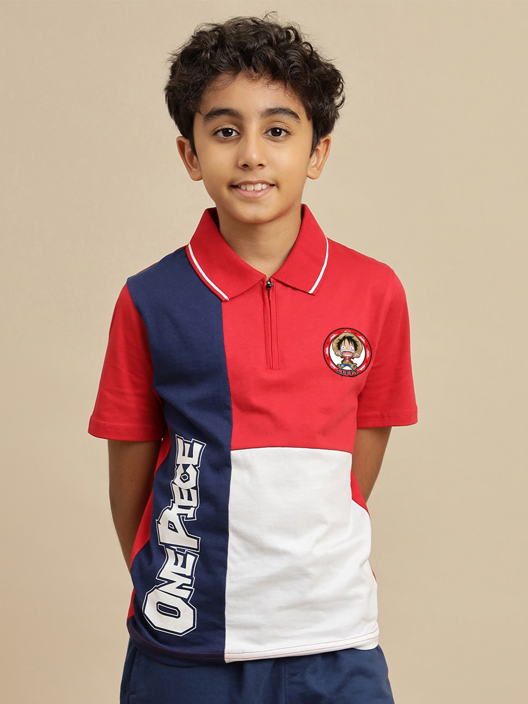 Kids Ville Boys One Piece Printed Polo Collar Cotton T-shirt