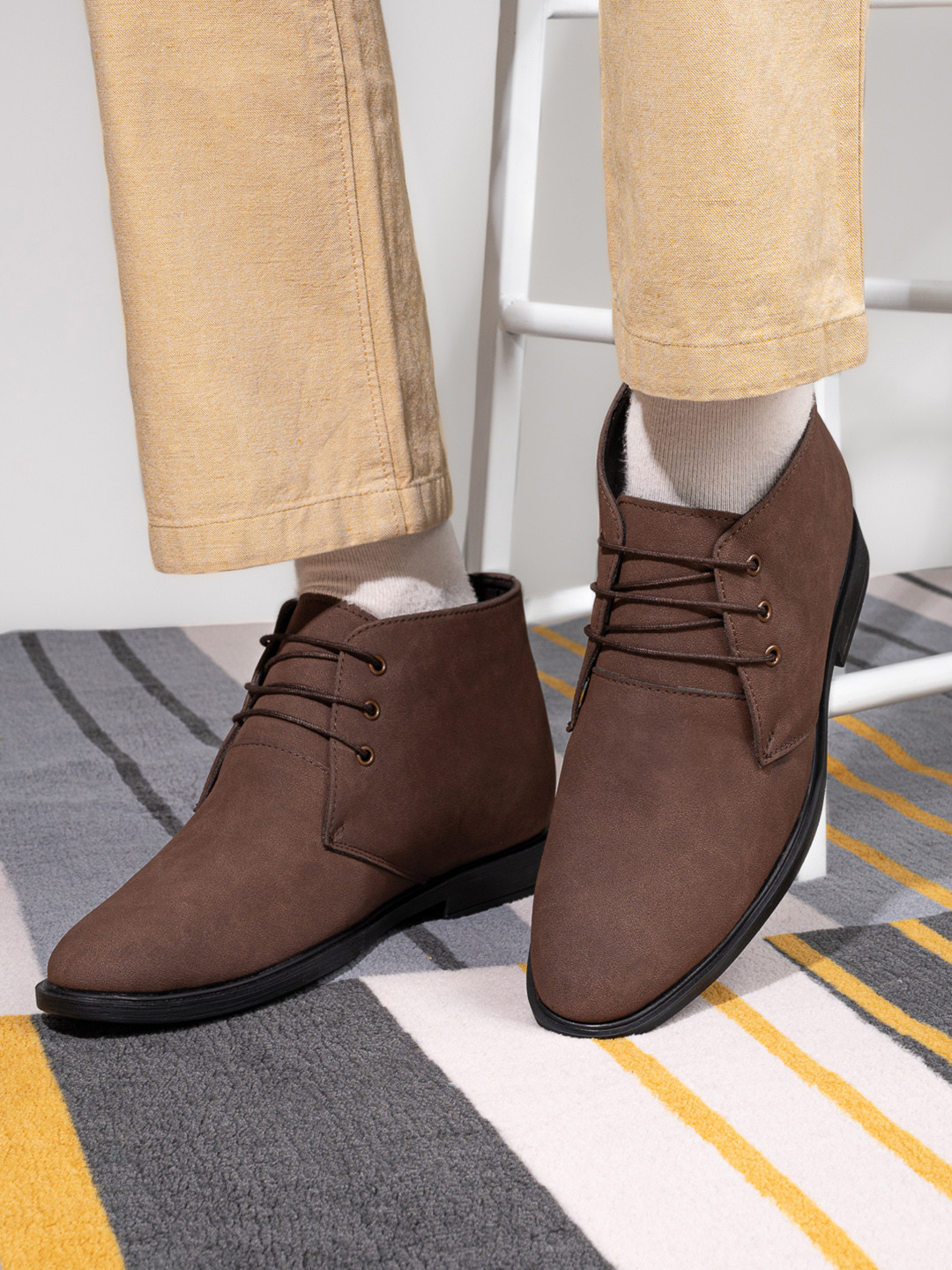 HI Toes Men Block-Heeled Height Increasing Regular Boot