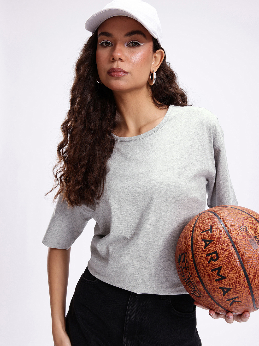Kook N Keech Solid Oversized Drop-Shoulder Sleeves T-shirt