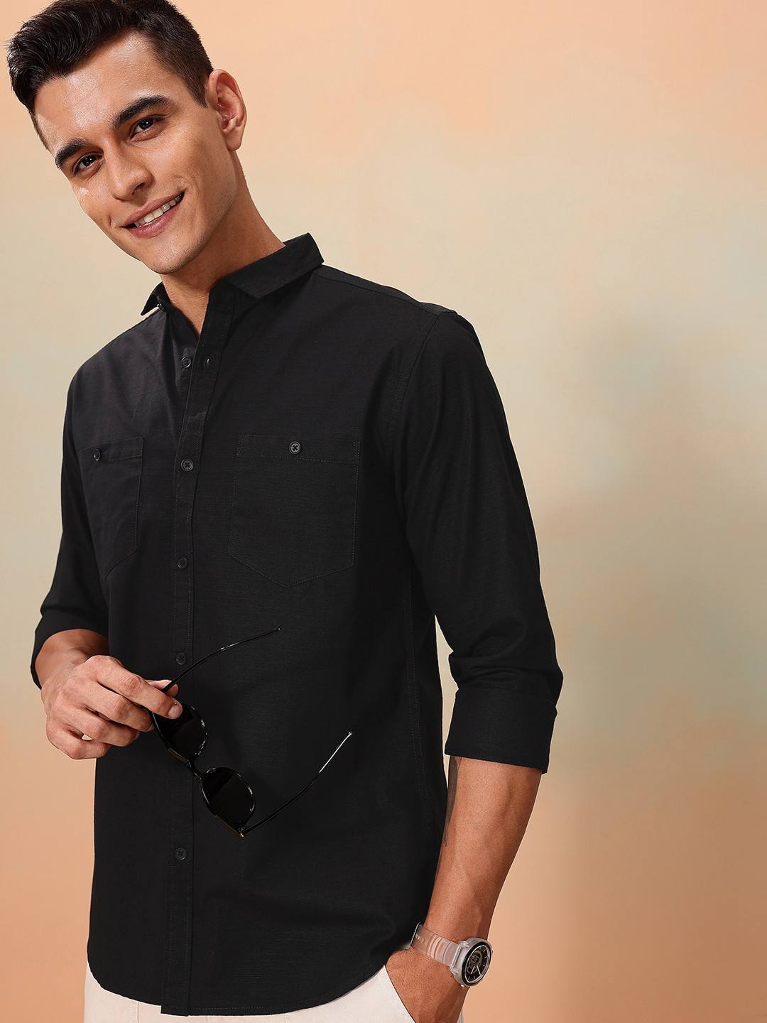 Mast & Harbour Solid Regular Fit Shirt