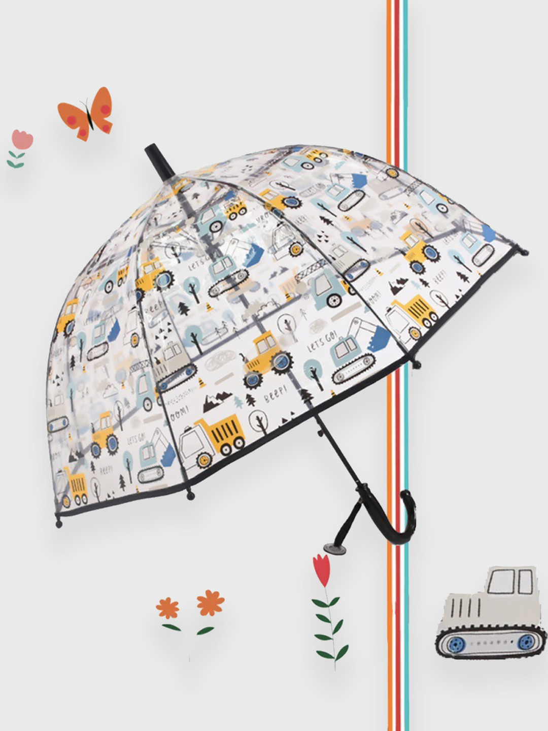 Little Surprise Box LLP Black Construction Theme Manual 2 Fold Umbrella