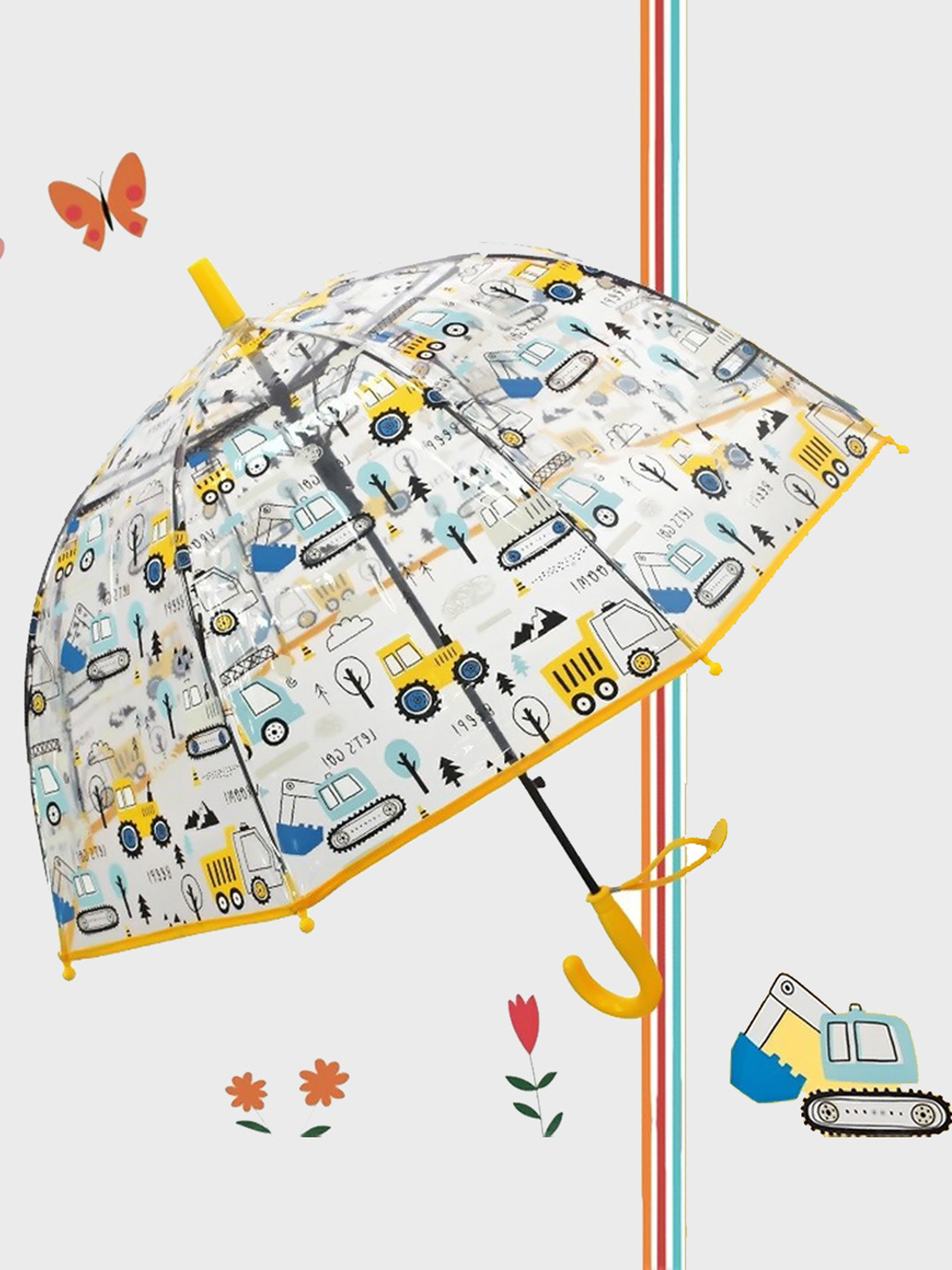 Little Surprise Box LLP Yellow Construction Theme Manual 2 Fold Umbrella