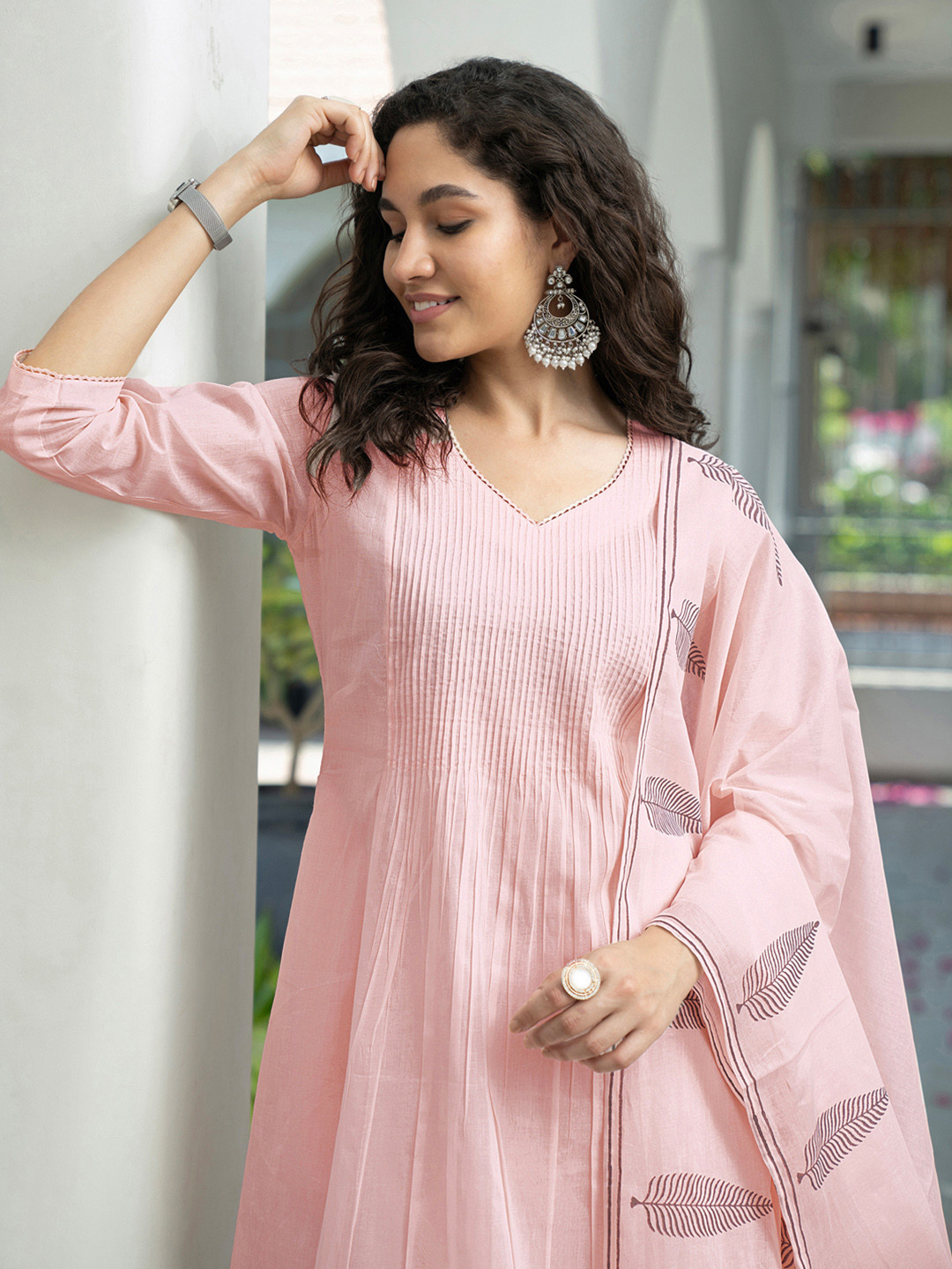 Saanjh Women Regular Pure Cotton Kurta with Trousers & Dupatta
