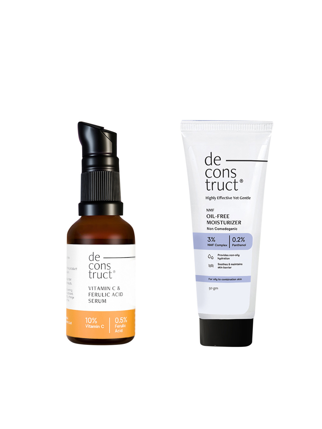 deconstruct Bright and Hydrated Skin Combo - Vitamin C Serum with Oil-Free Moisturizer