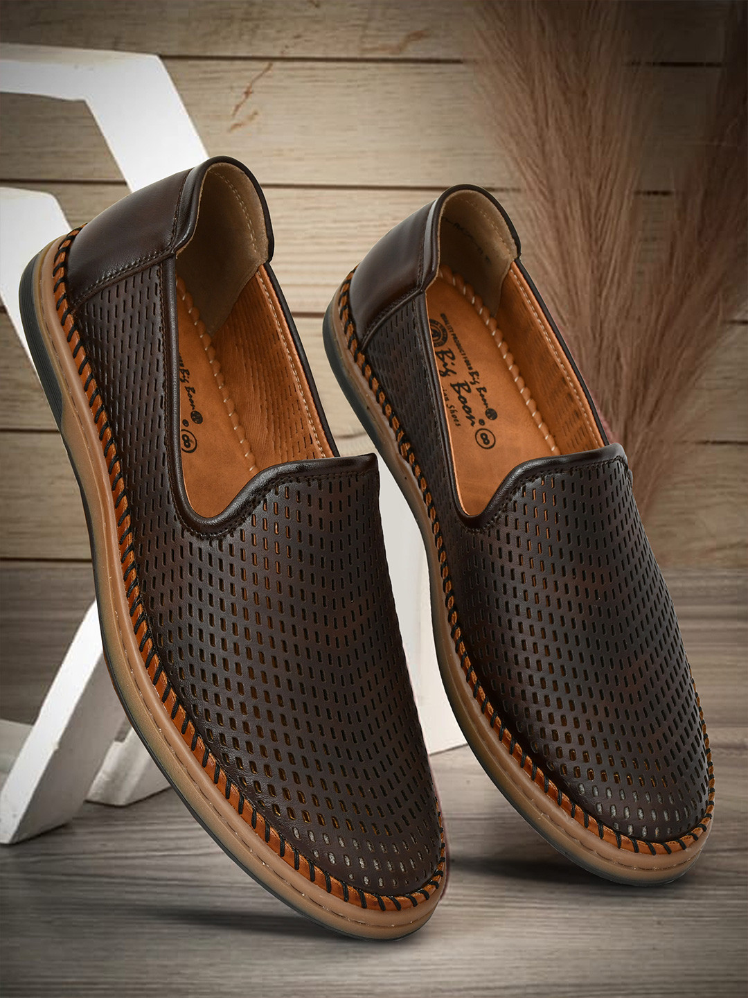 Big Boon Men Slip-On Laser Cuts Basics Loafers