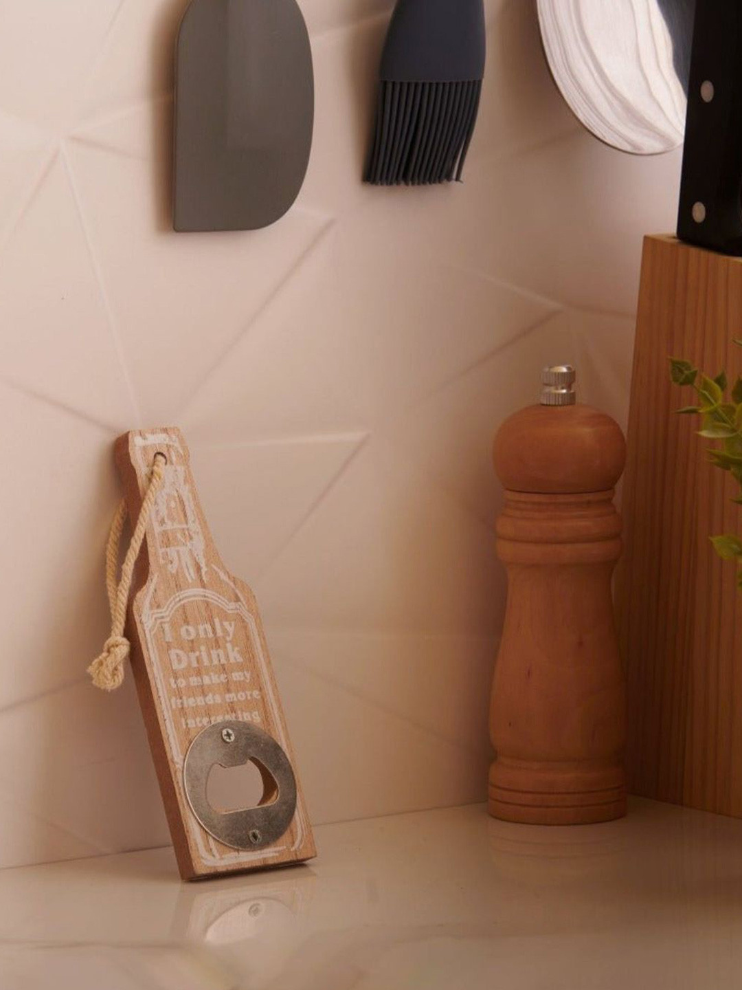 eazy wagon White & Beige Drink To Make Friends Interesting Bottle Openers