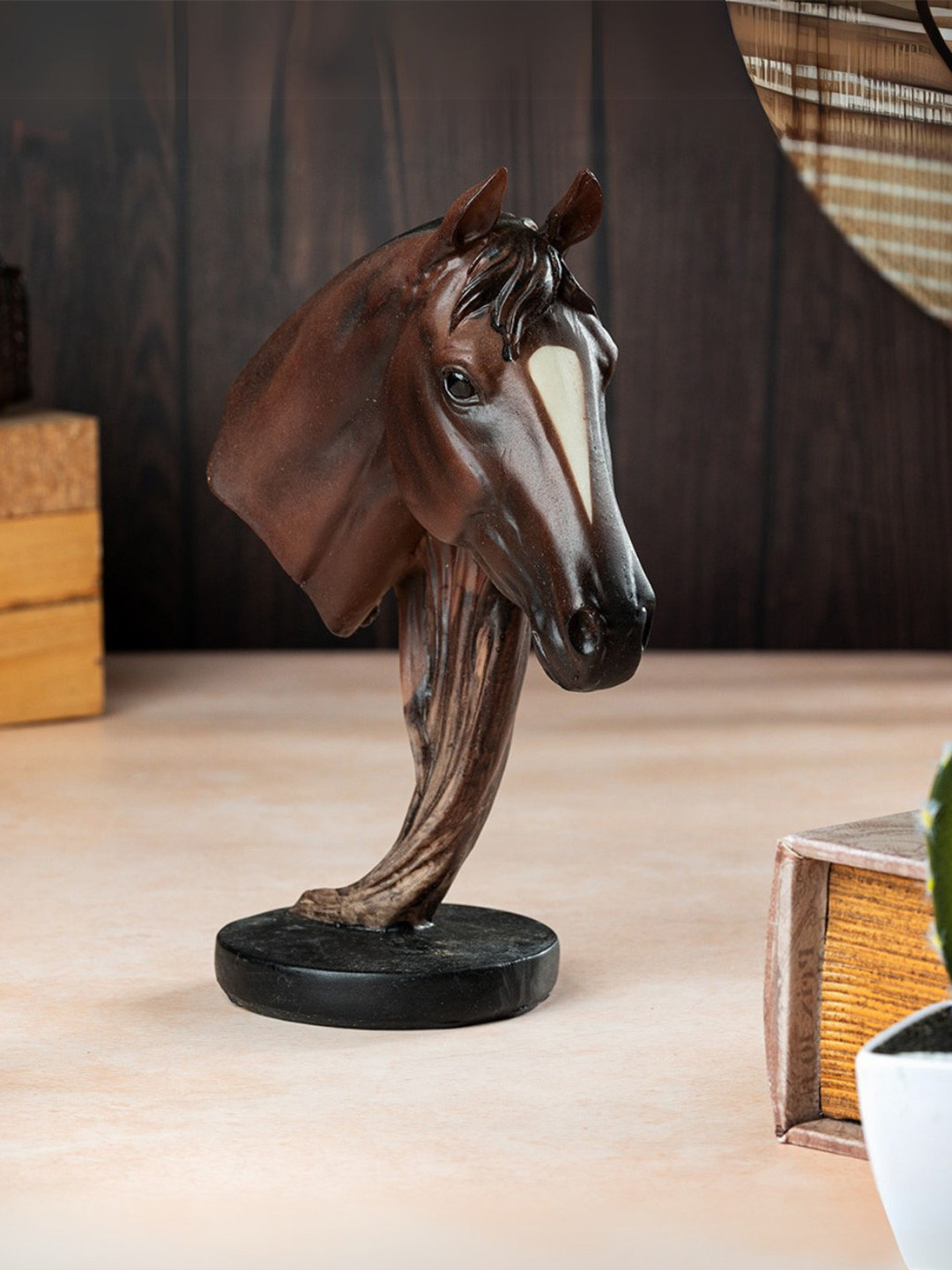 eazy wagon Brown Horse face Showpiece