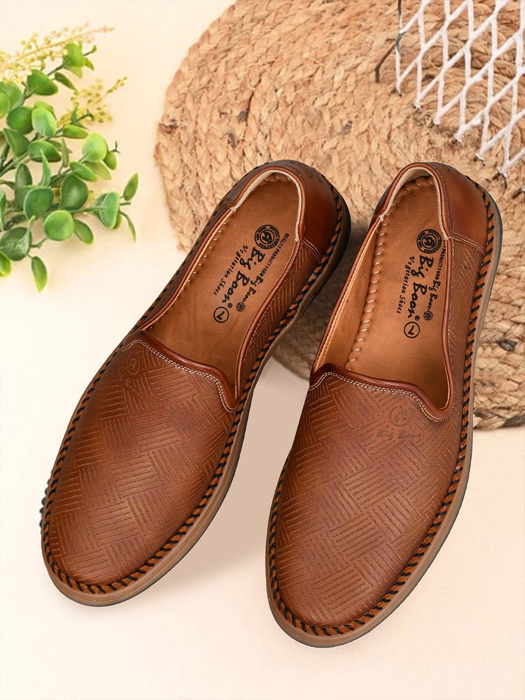 Big Boon Men Orthotic Friendly Laser Style Slip-On Loafers