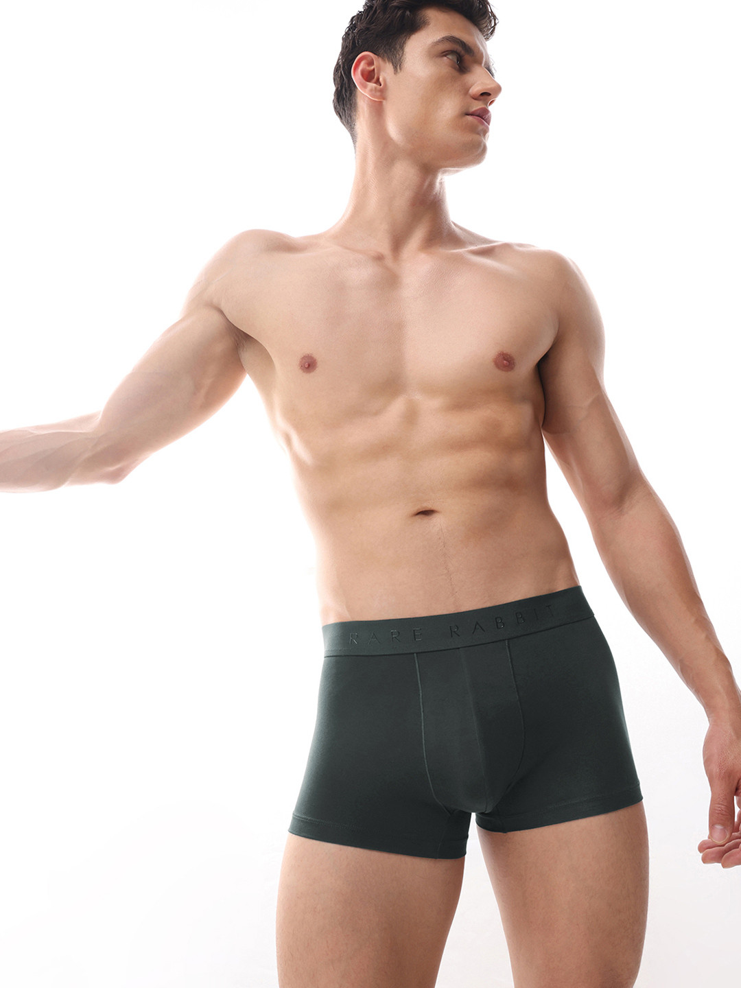 RARE RABBIT Cotton Stretch Short Trunk CLOSE PRIMARY OLIVE