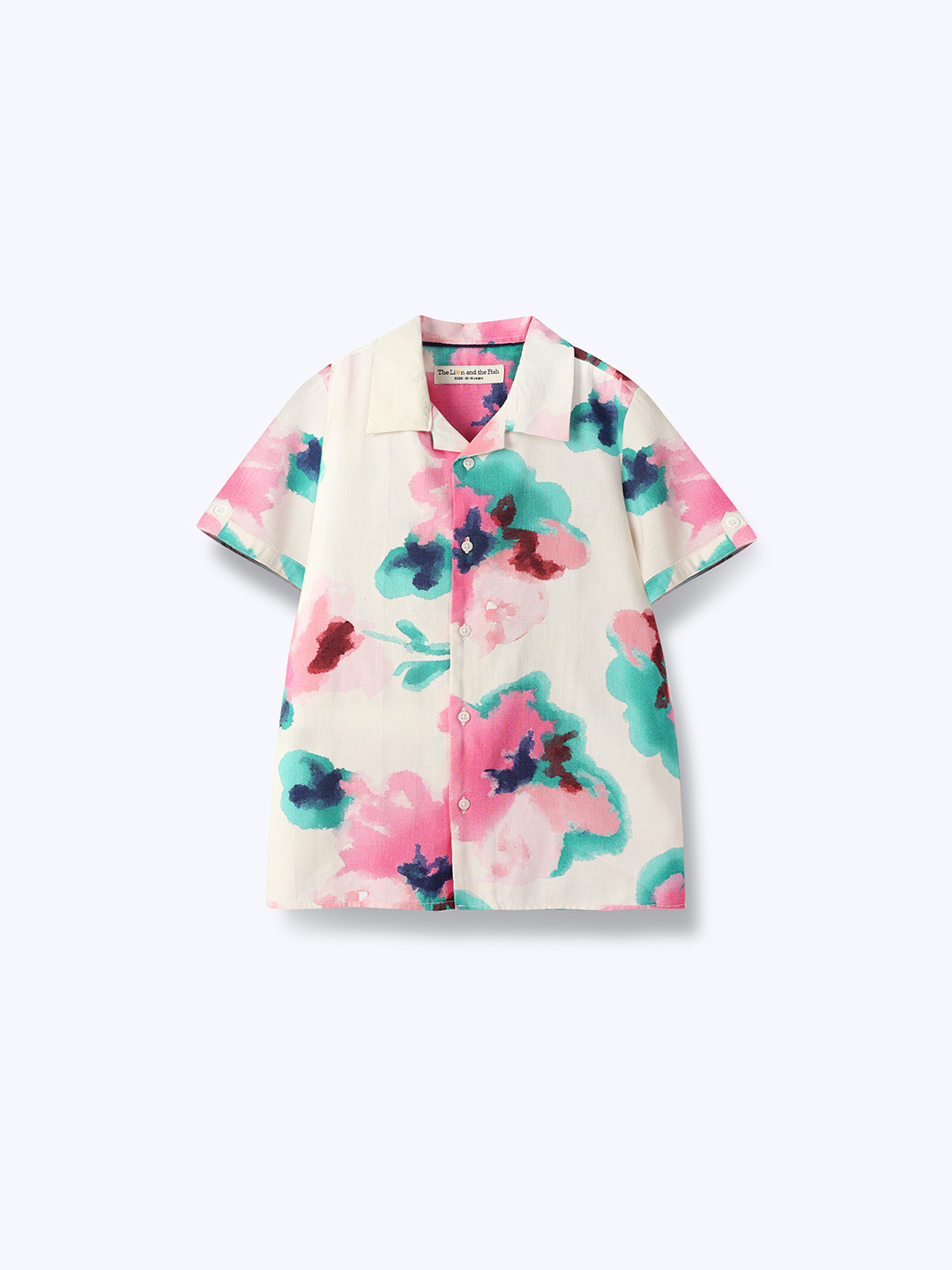 The Lion and The Fish Boys Multi Coloured Artsy Watercolour Floral Printed Shirt