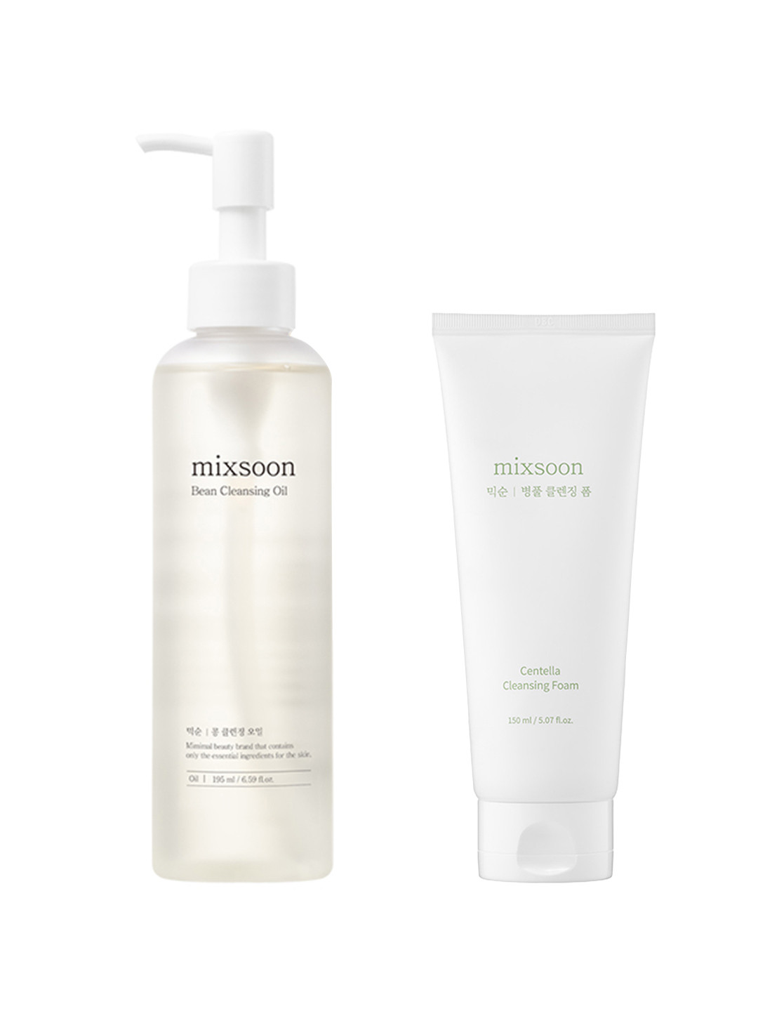 Mixsoon Set of Centella Cleansing Foam 150ml & Bean Cleansing Oil 195ml