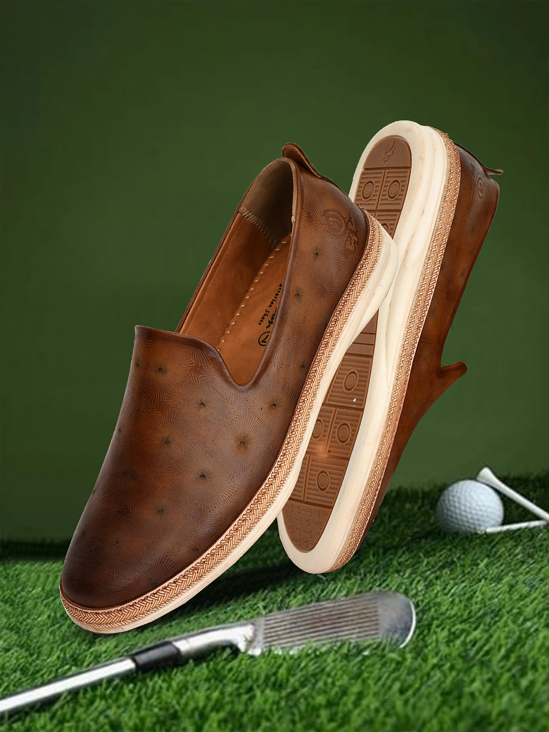 Big Boon Men Textured Orthotic Friendly Loafers