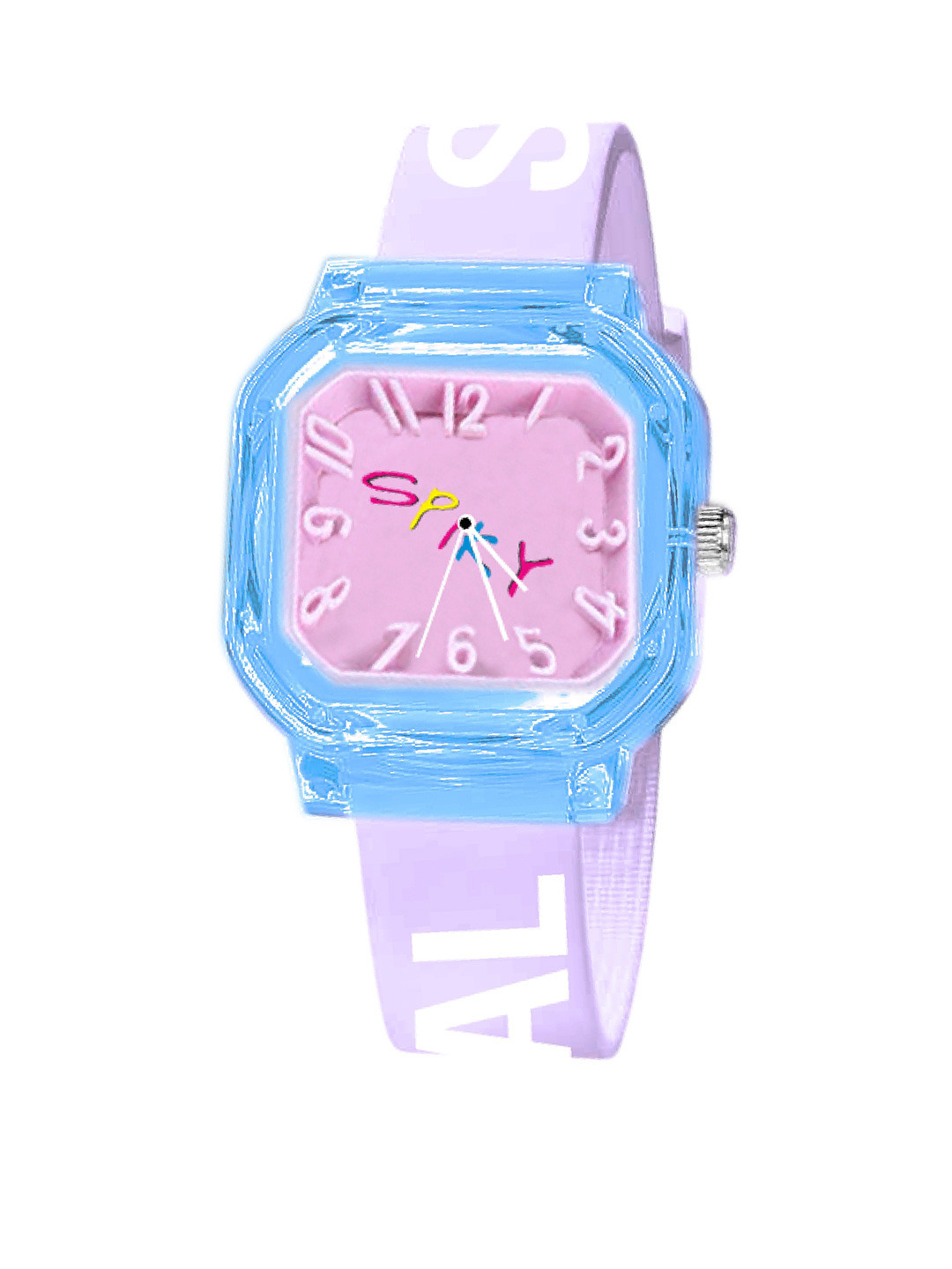 Spiky Kids Square Dial & Textured Straps Analogue Watch SPKEVA40_C2_Pur