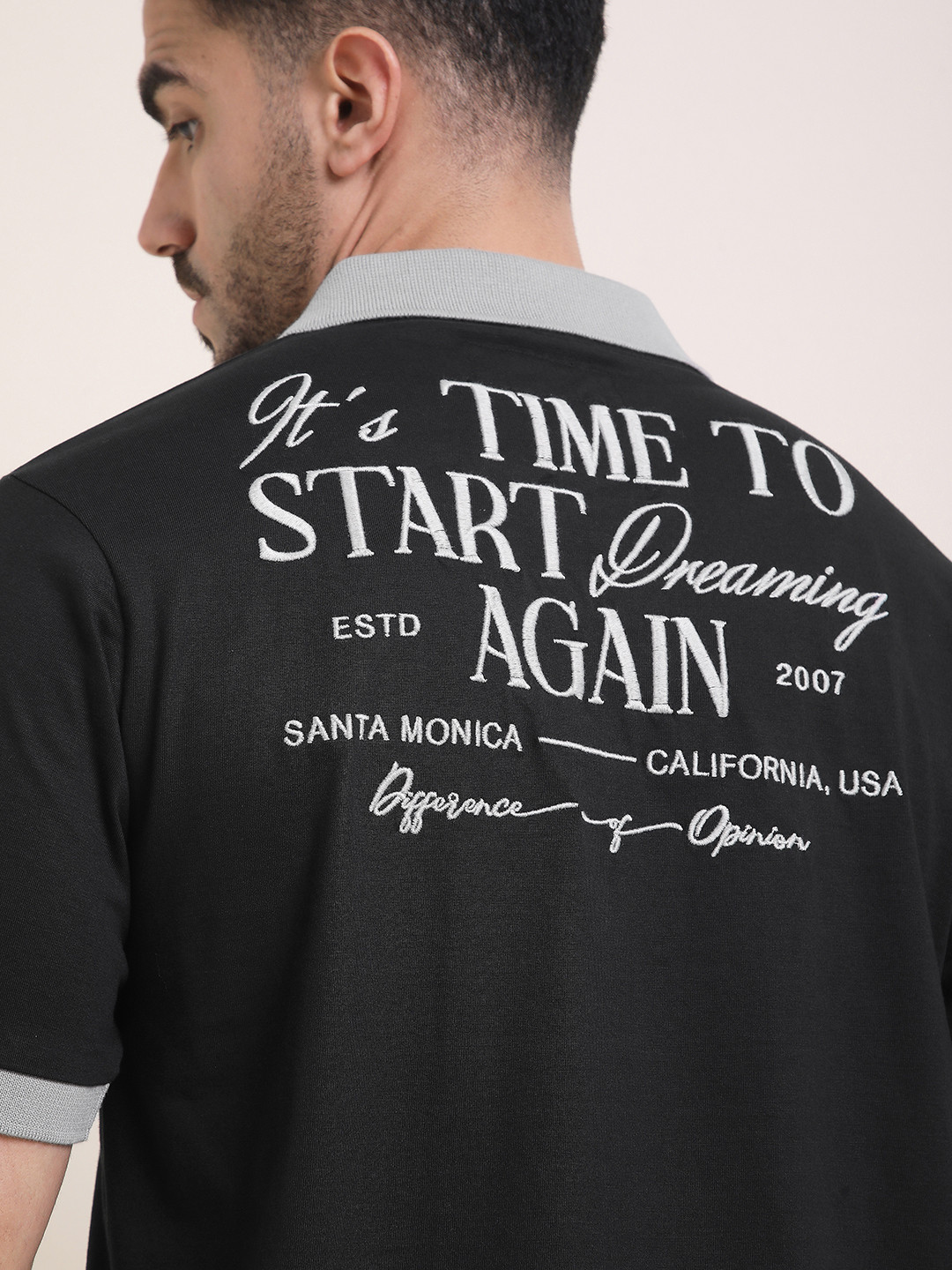 Difference Of Opinion Men Relaxed Fit Embroidery Polo Tshirt