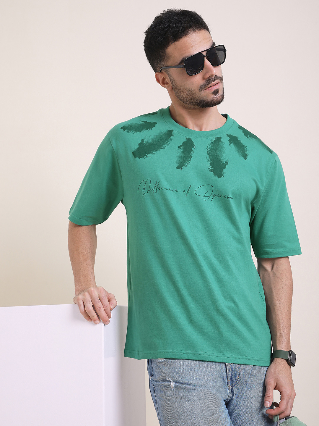 Difference Of Opinion Men Oversized Short Sleeve Printed Tshirt