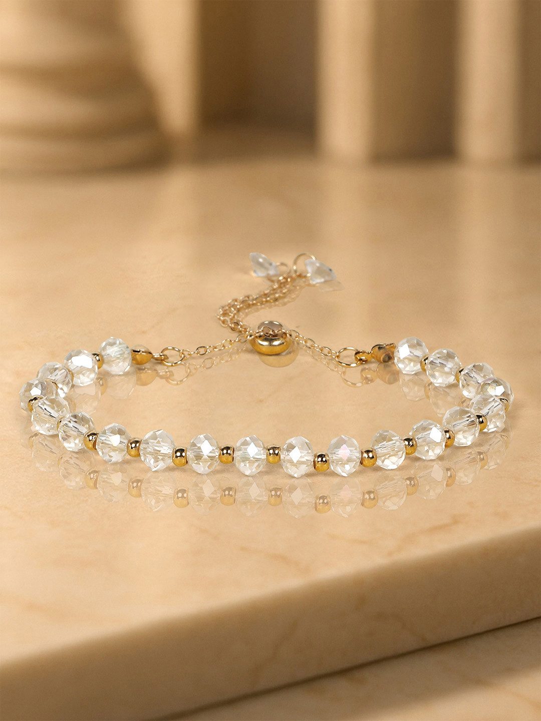 Stoln Gold-Plated Crystal Studded Wraparound Bracelet