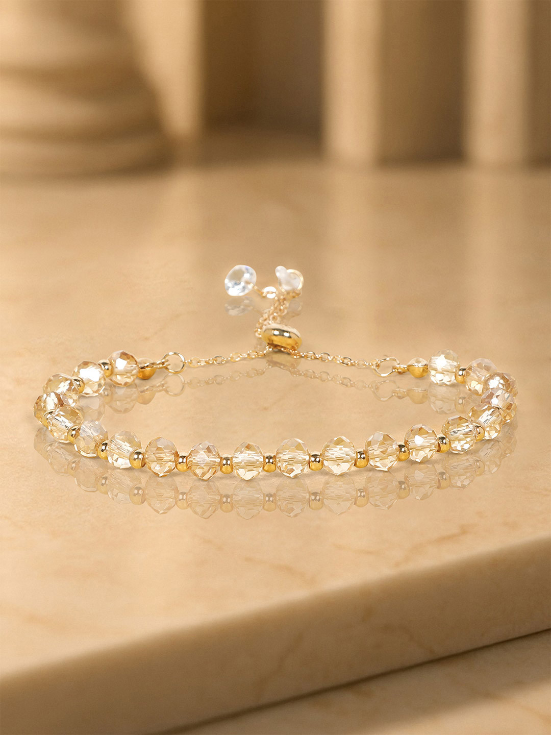 Stoln Gold-Plated Crystal Studded Wraparound Bracelet