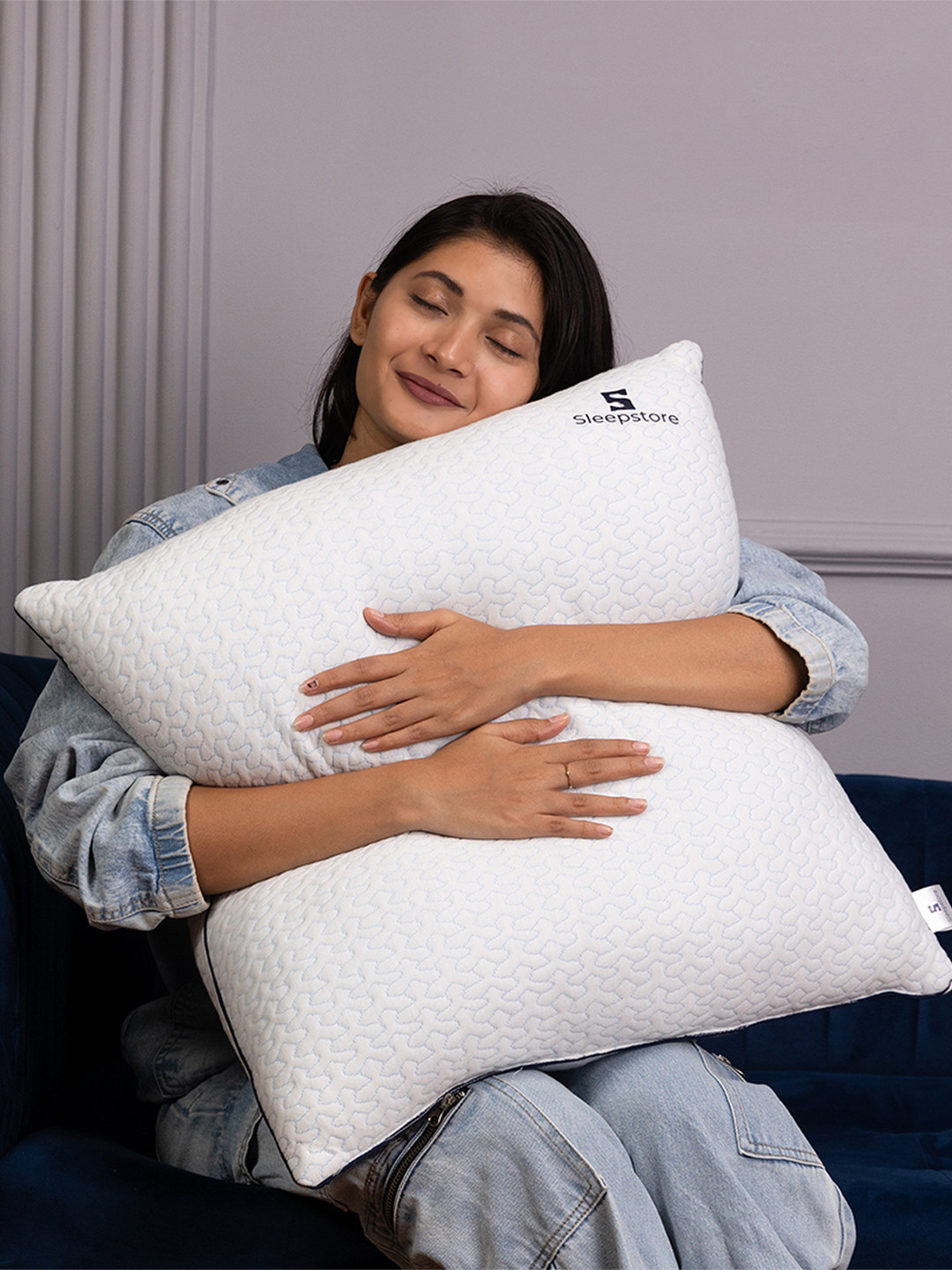 Sleepstore Fibrom White Quilted 1 Piece Square Soft Cushion 24 x 24 Inches