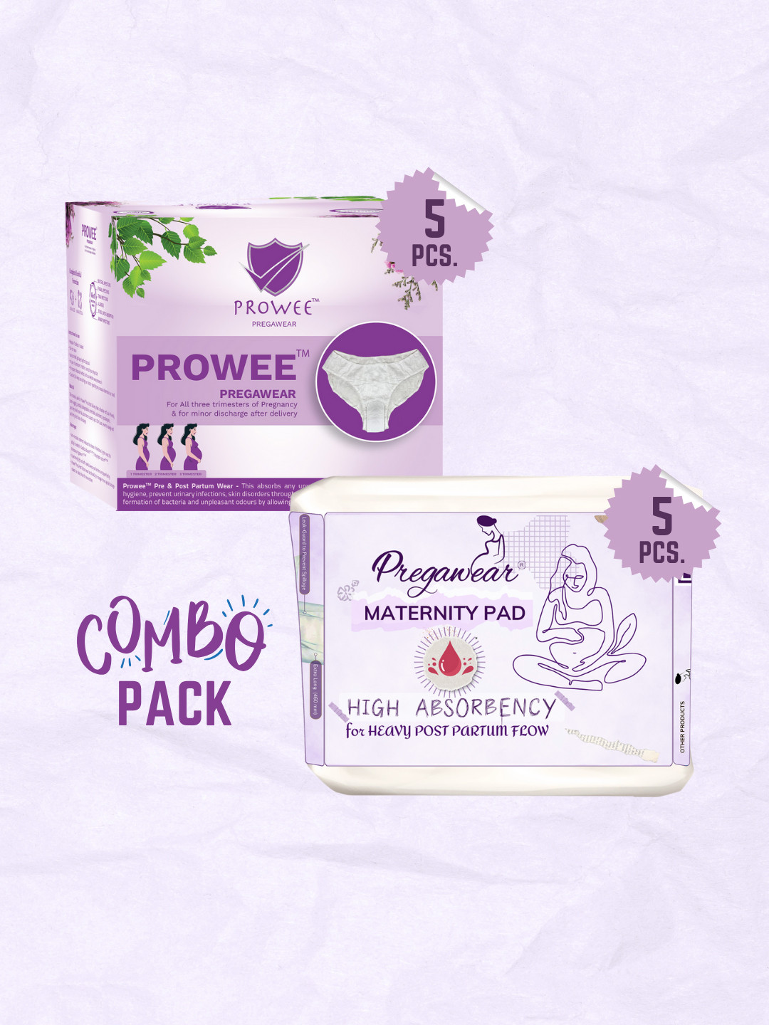 Prowee Disposable Panty & Sanitary Pad Combo Heavy Flow Period Brief