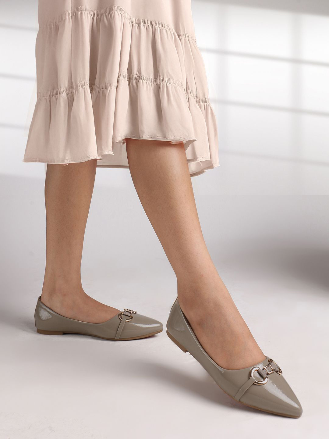 Lavie Women Embellished Pointed Toe Slip-On Ballerinas