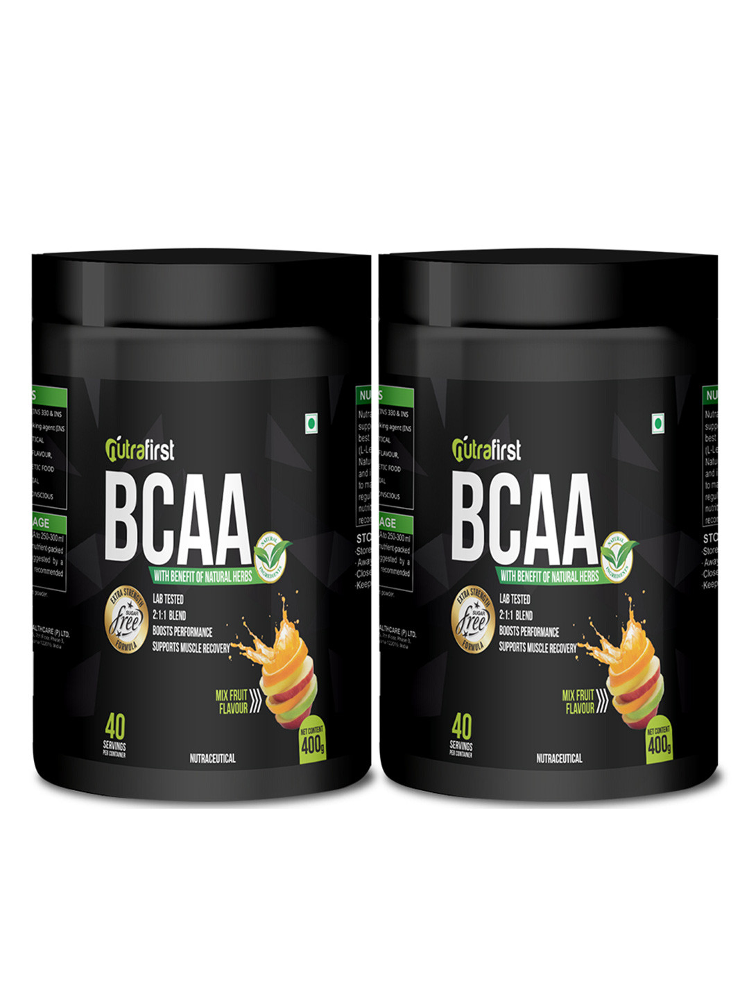 NUTRAFIRST Set Of 2 BCAA Advanced Powder With L-Glutamine - 400 g Each