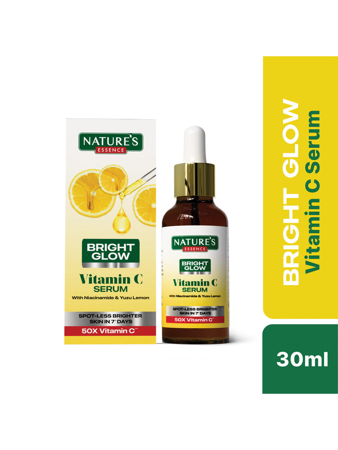 Natures Essence Bright Glow Vitamin C Face Serum with Niacinamide & Yuzu Lemon - 30 ml