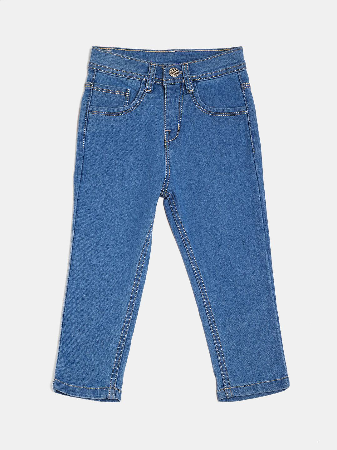 F2M Girls High-Rise Organic Cotton Light Fade Regular Fit Jeans