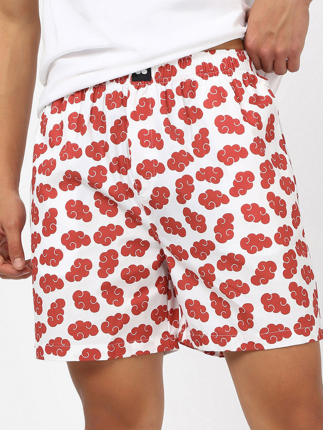 Bewakoof Men's White & Red All Over Printed Boxers