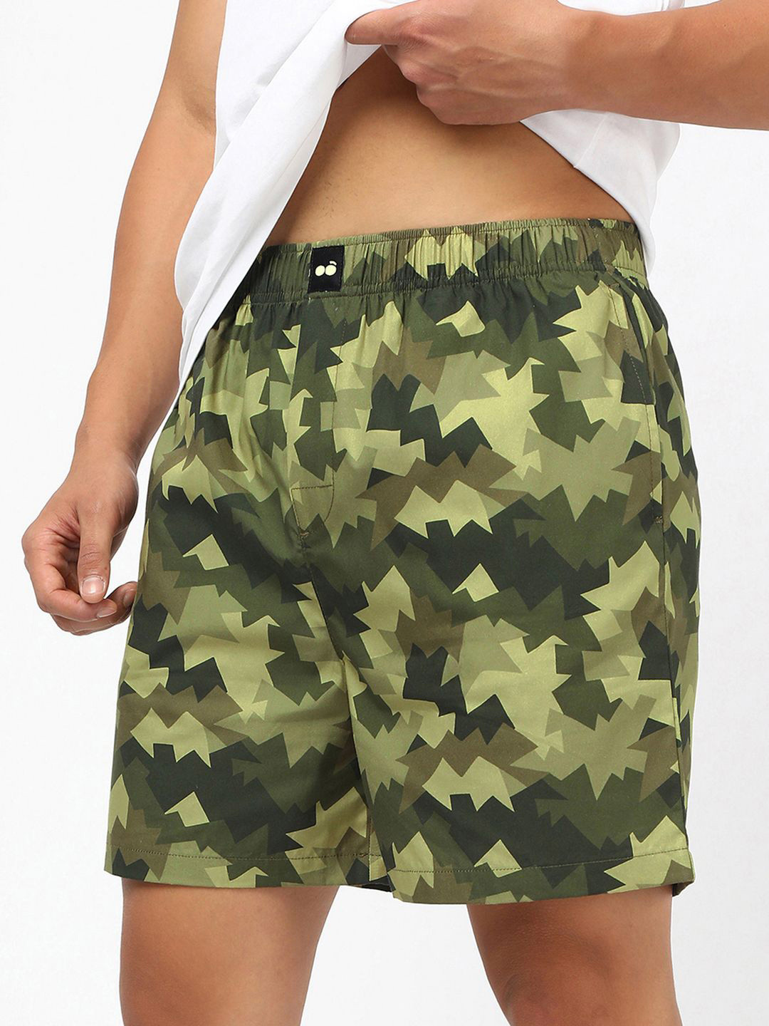 Bewakoof Men's Green All Over Camouflage Printed Boxers