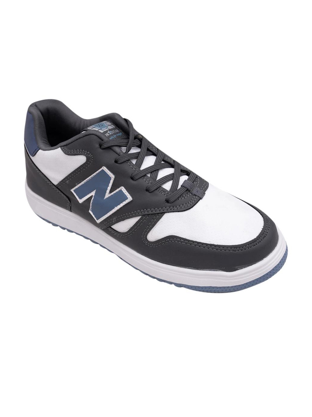 FEET FIRST Men Blue Leather Lace-Ups Round Toe Casual Sneakers