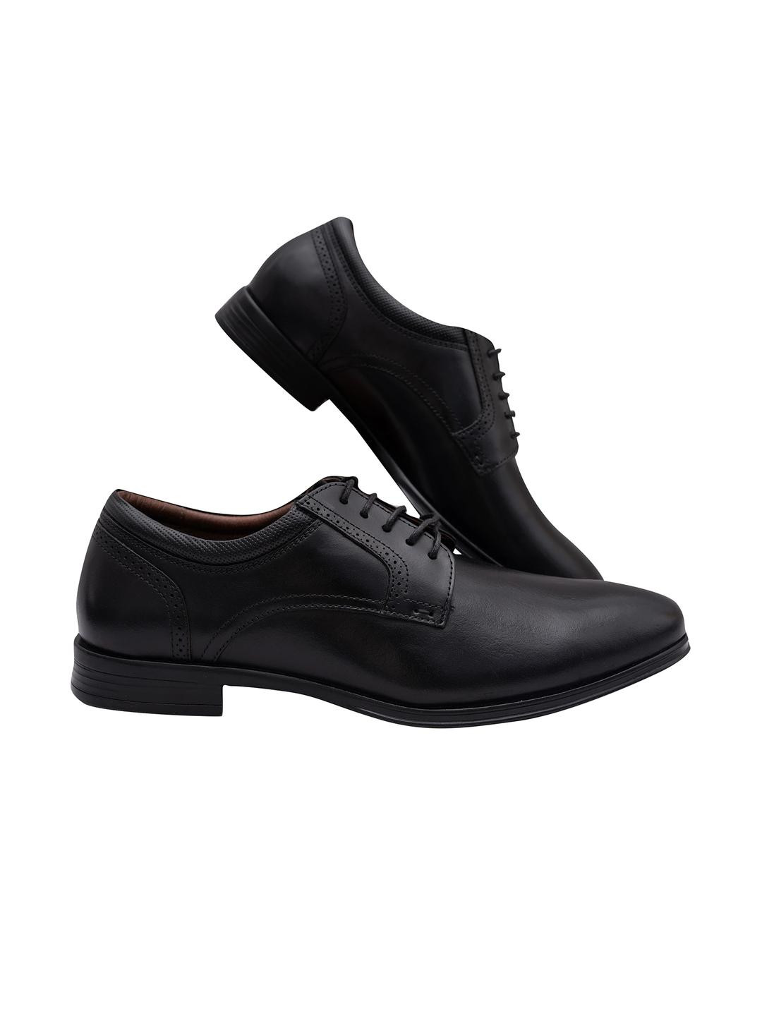 Feet First Men Black Solid Formal Derby Shoes