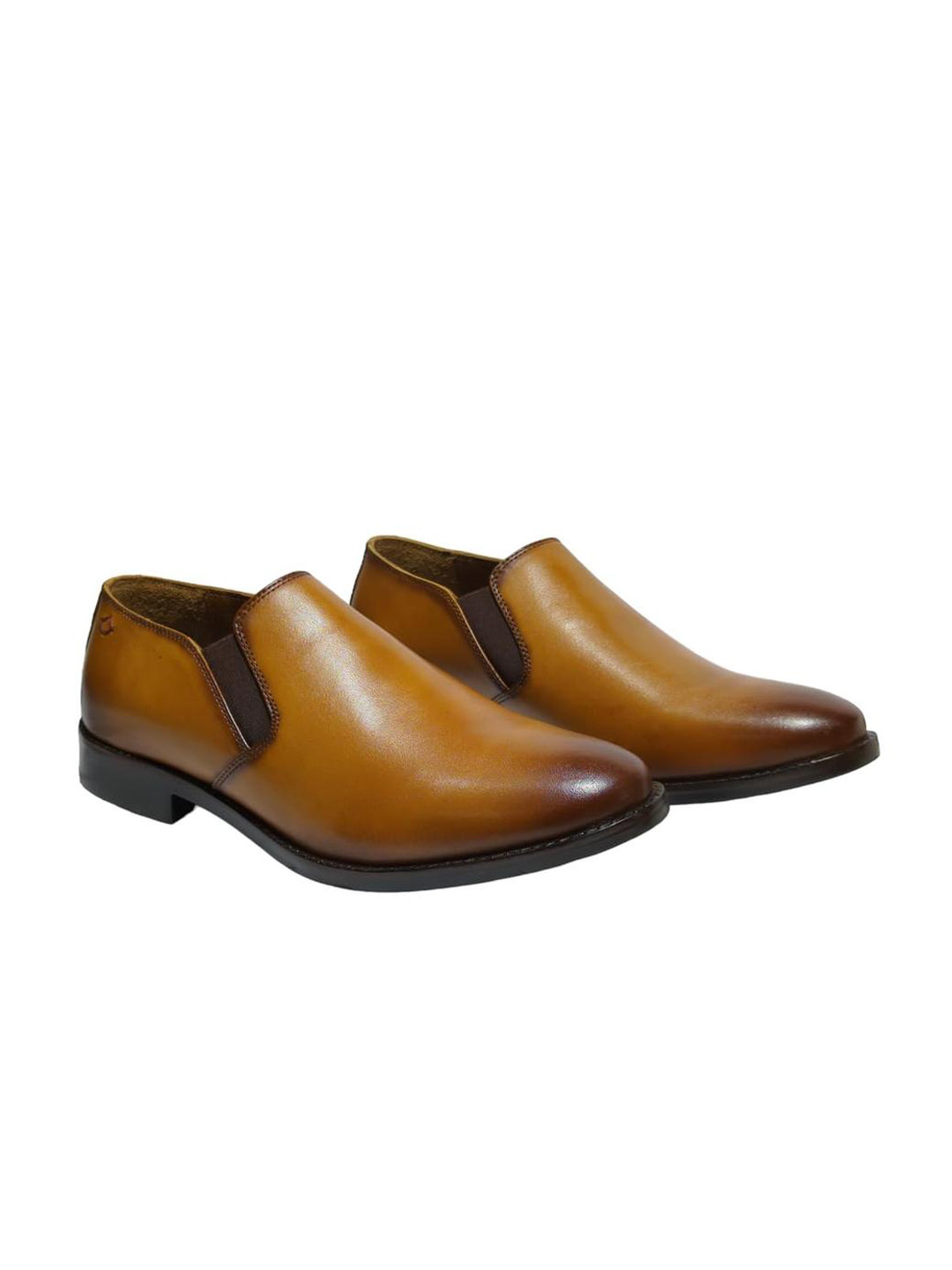 FEET FIRST (Tan , 7) Genuine Leather Formal Slip-on Loafer
