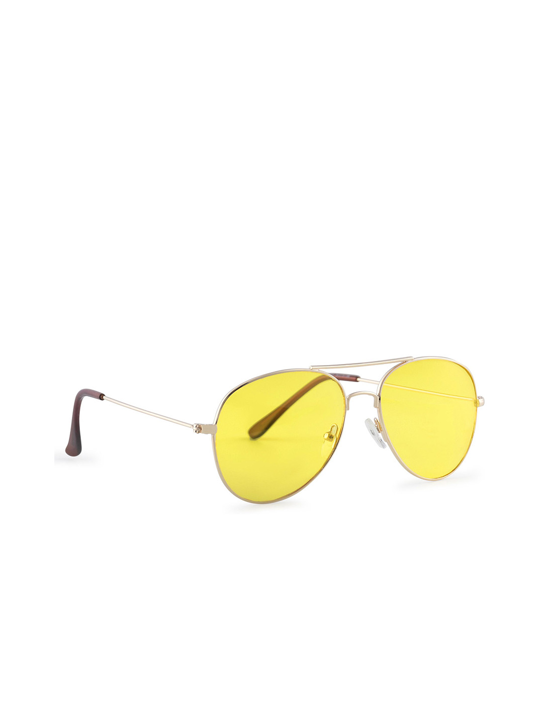 REDEX Men Gold-Toned Aviator Sunglasses with Polarised Lens RV-01