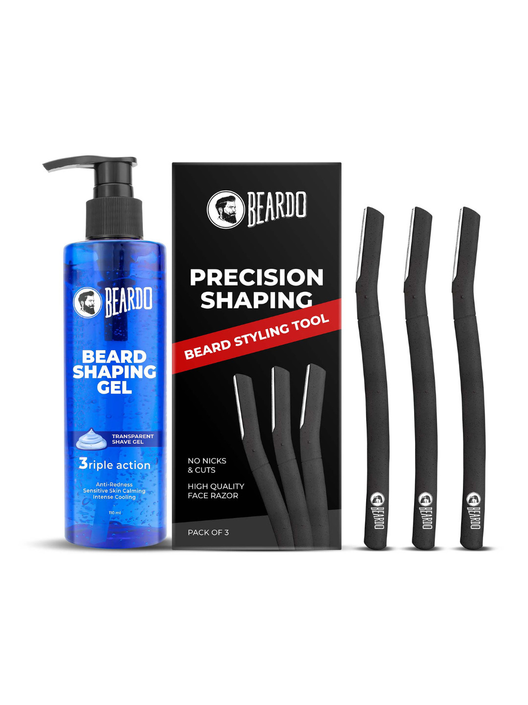 BEARDO Set of Beard Styling Tool & Beard Shaping Gel - 110ml