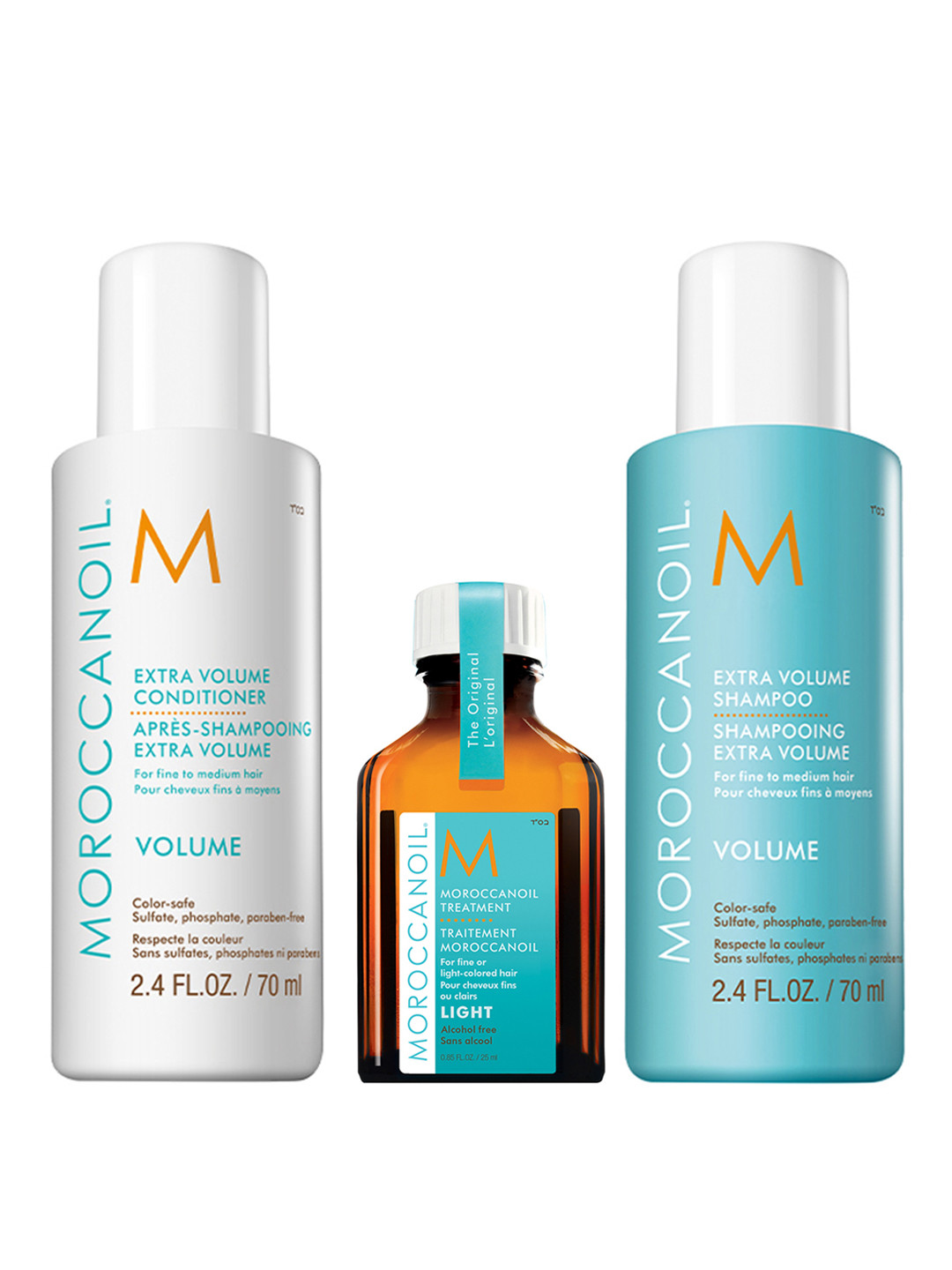 MOROCCANOIL Extra Volume Hair Trio - Conditioner 70ml + Hair Oil 25ml + Shampoo 50ml