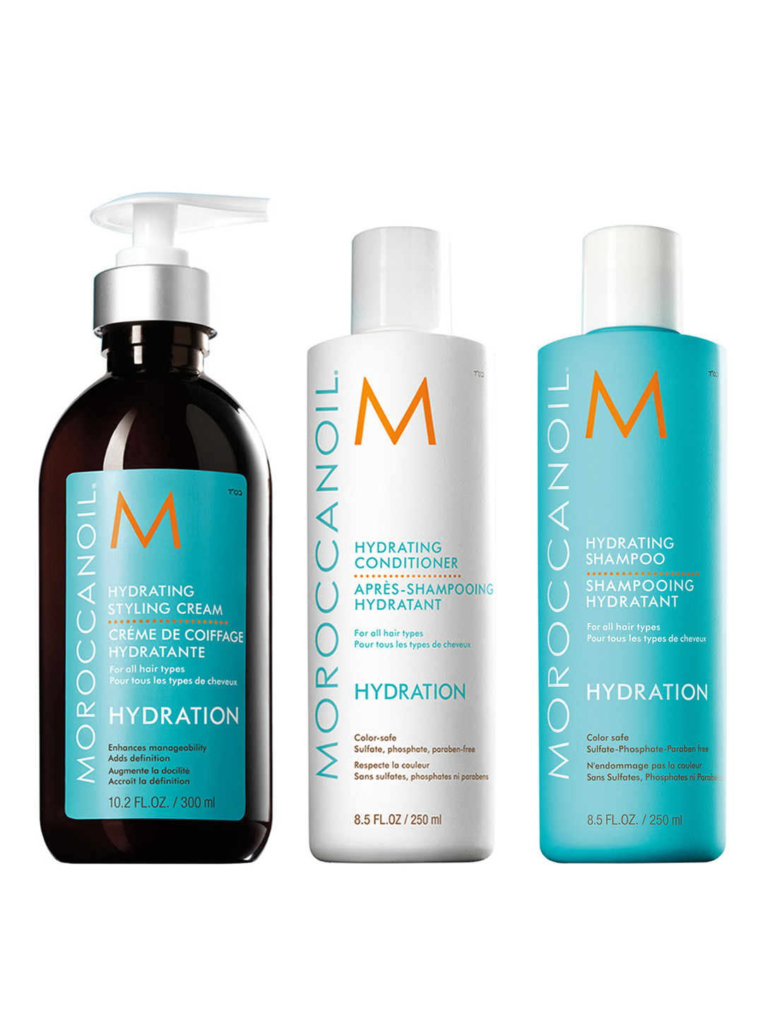 MOROCCANOIL Hydrating Hair Trio - Shampoo 250ml + Styling Cream 300ml + Conditioner 250ml
