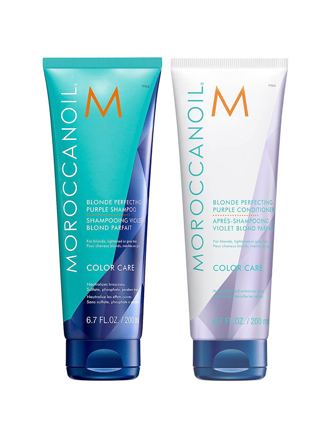 MOROCCANOIL Set of Color Care Blonde Perfecting Purple Shampoo & Conditioner - 200 ml each