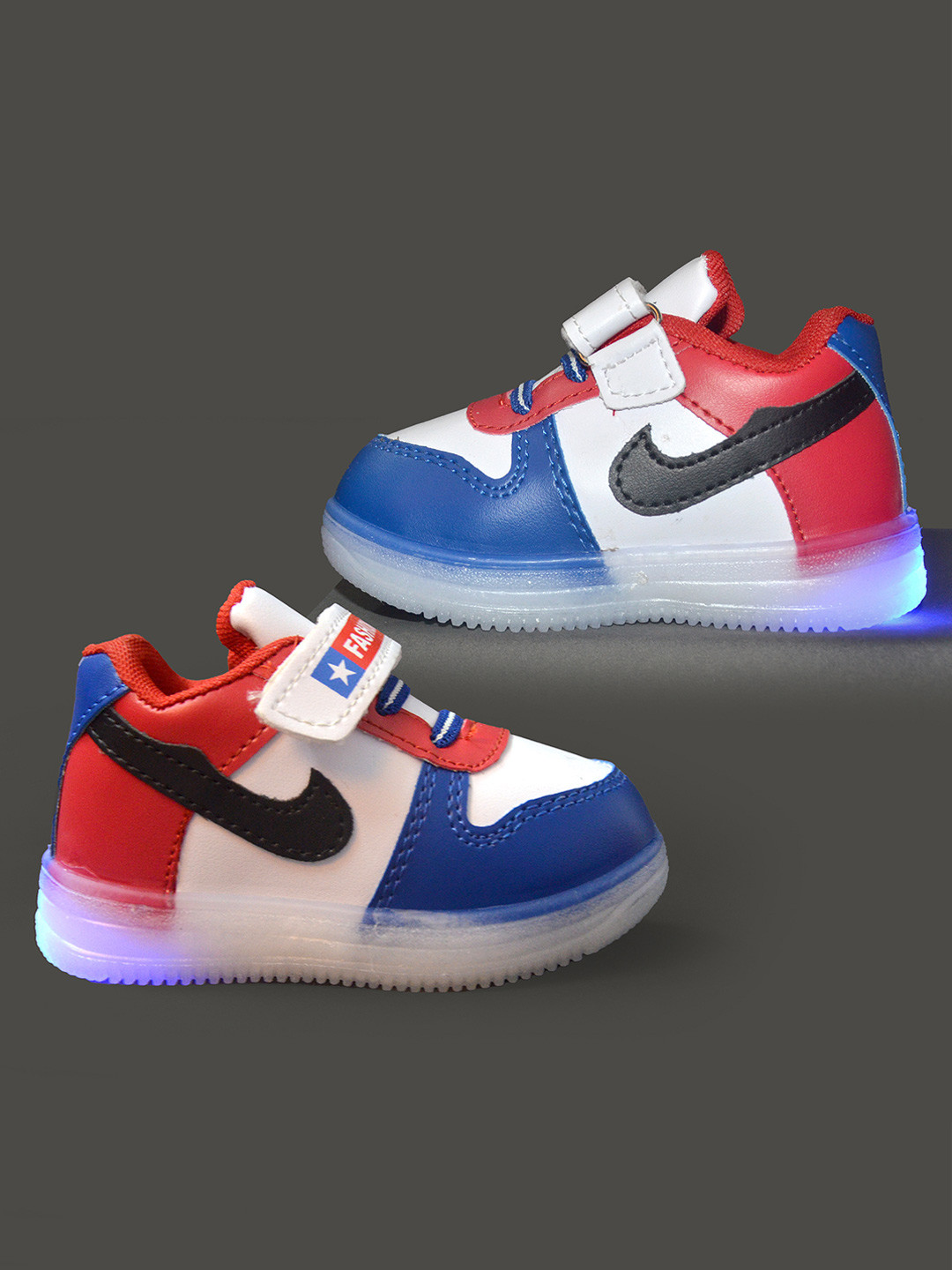 KHADIJA IMPEX Kids Colourblocked LED Sneakers With Velcro