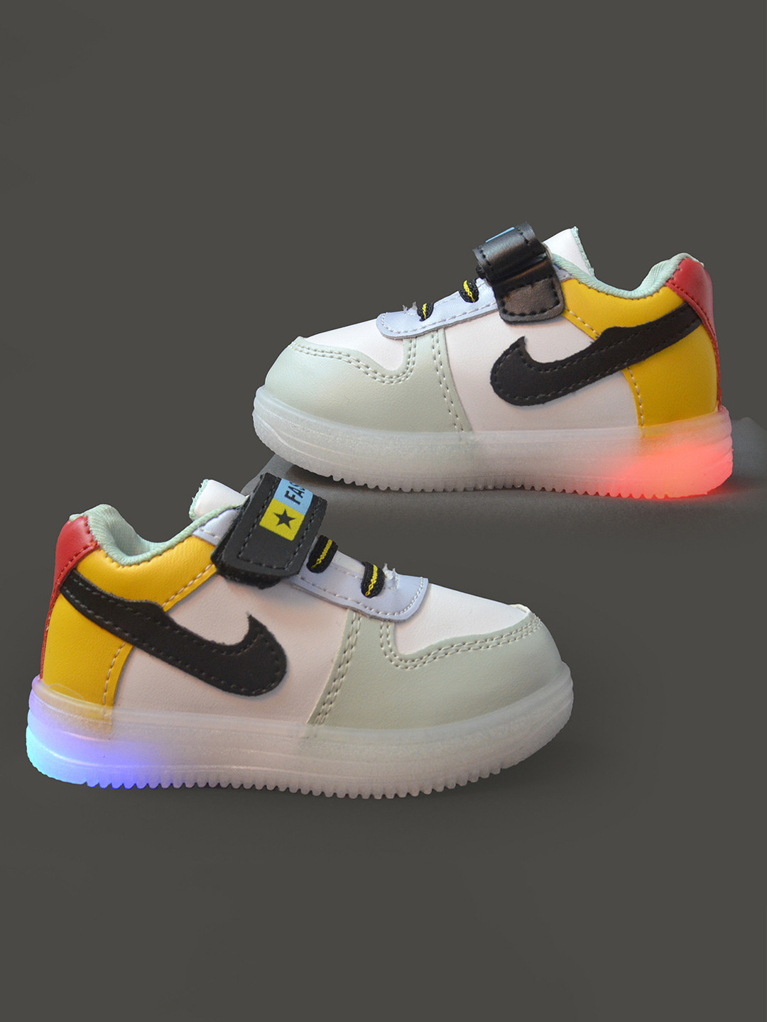 KHADIJA IMPEX Kids Colourblocked LED Smart Casual Sneakers