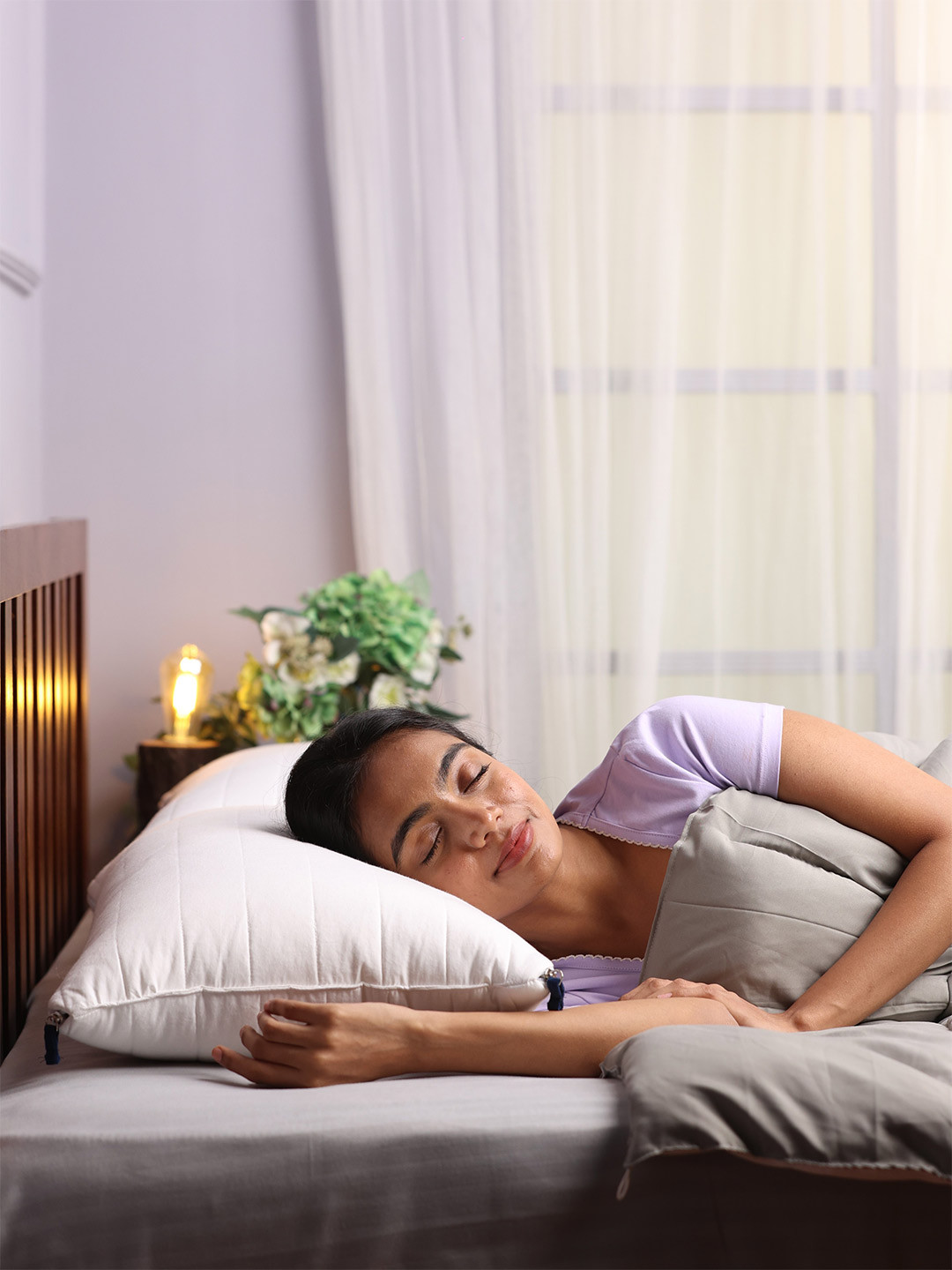 Sleepstore Granules White Quilted 3 Pcs Rectangle Adjustable Comfort Pillow 27 X 18 Inches