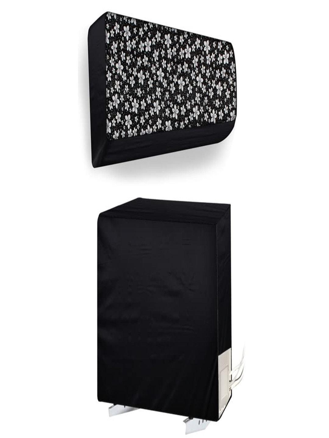 The Furnishing Tree Split AC Cover Set of Indoor & Outdoor Unit Used for 1 Ton LG PS-Q13SWZF Floral